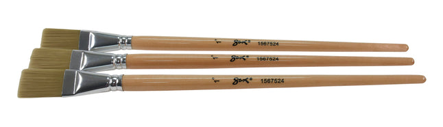 Sax Flat Golden Nylon Bristle Brush, 1 Inch Width, Pack of 3
