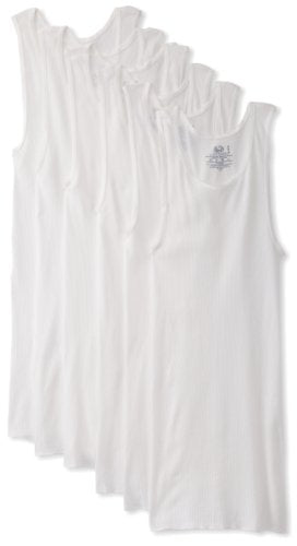 Fruit of the Loom Men's A-Shirt Multipack, 5 Pack-White, Large