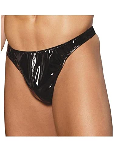 MENS VINYL THONG BLACK O/S