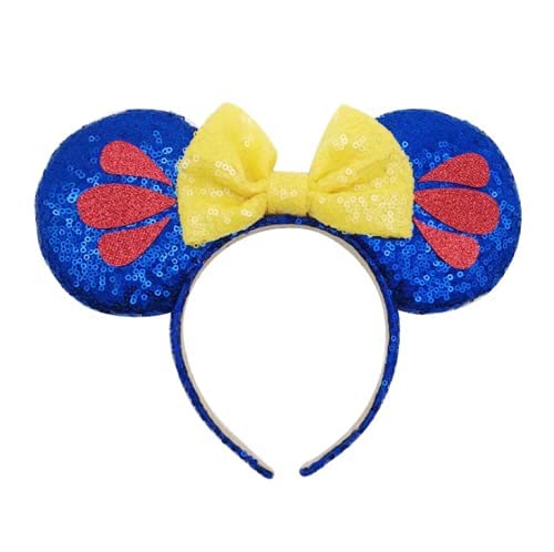 LEEMASING Sparkled Mouse Deluxe Ears headband Sequin for Boys Girls Women Cosplay Costume Party Birthday Christmas