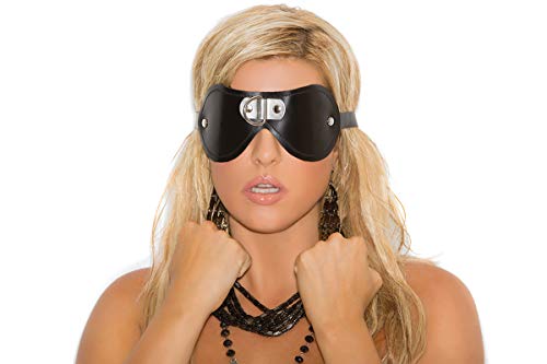 LEATHER BLINDFOLD W/ 'D' RING BLACK O/S