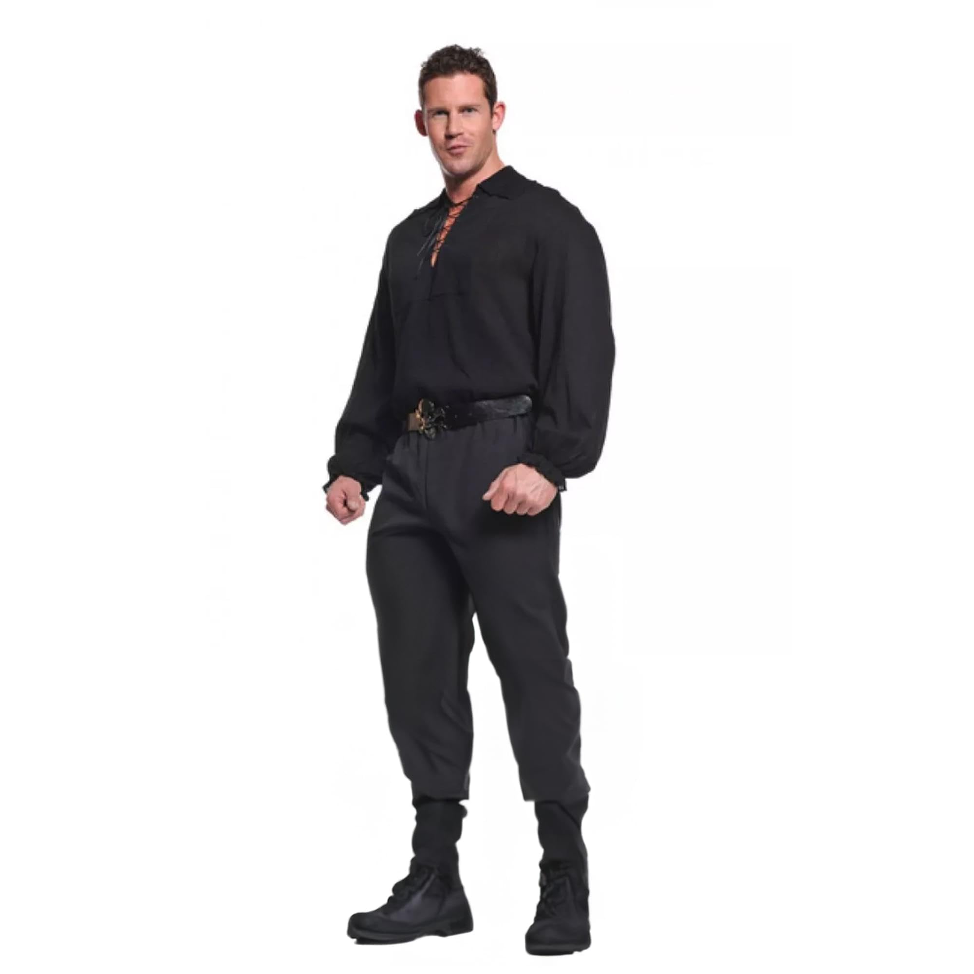 Underwraps Costumes Men's Renaissance Pirate Shirt -Plus, Black, XX-Large
