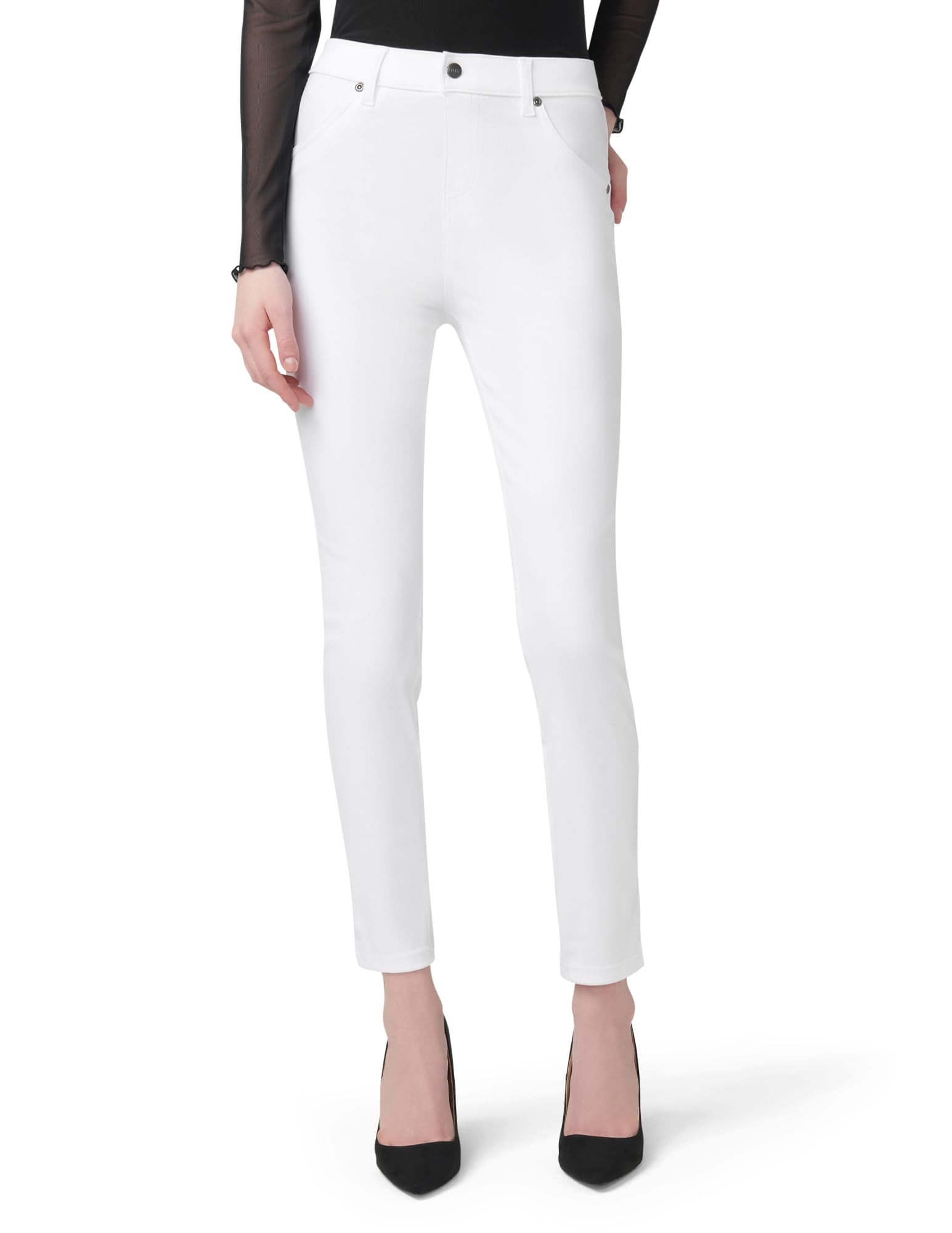 HUE Women's Ultra Soft High Waist Denim Leggings, White, Small