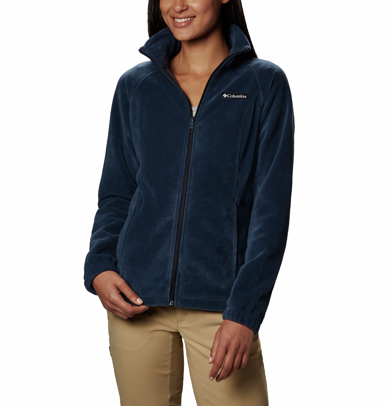 columbia Womens Benton Springs Full Zip, columbia Navy, 1X Plus