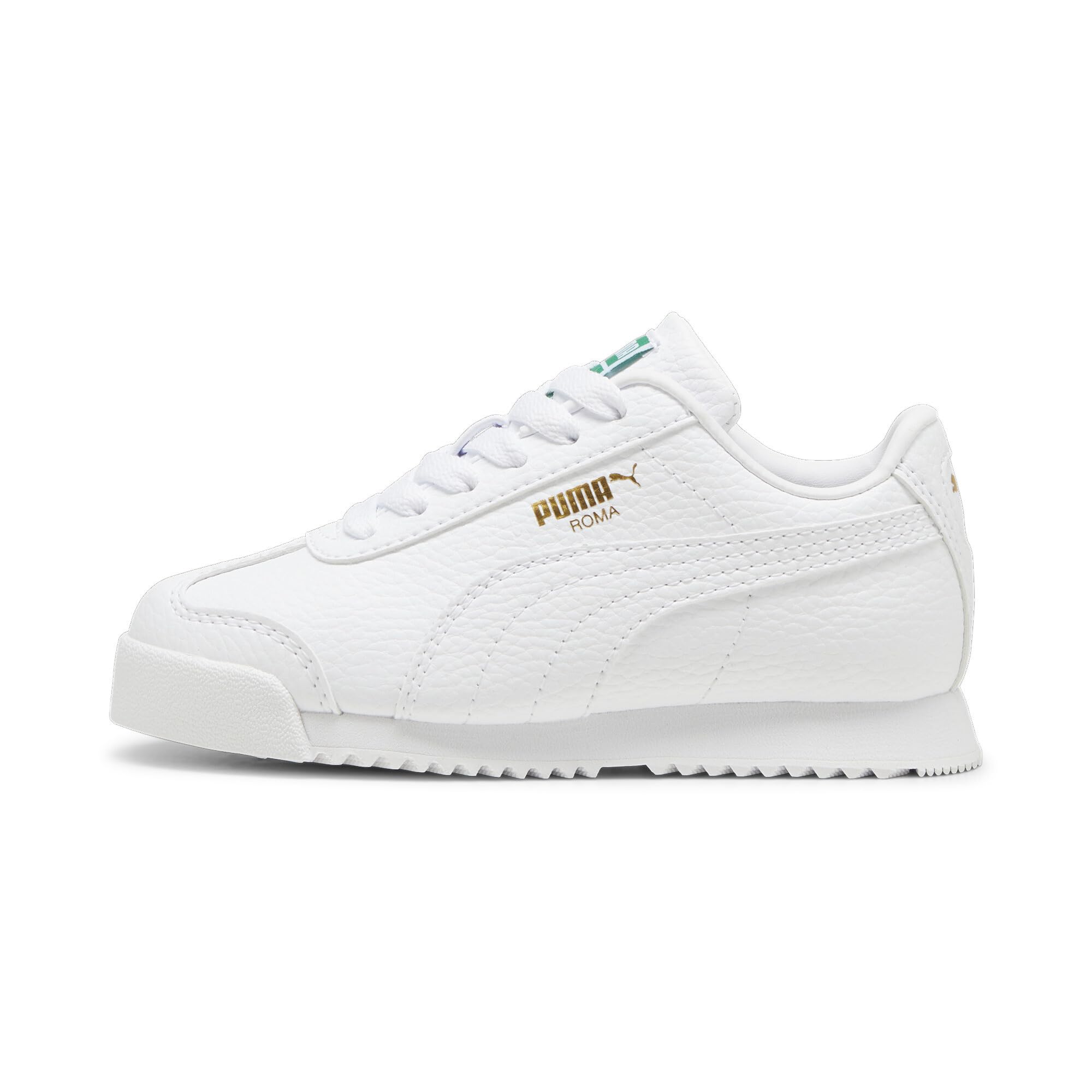 PUMA Roma Sneaker, White, 1 US Unisex Little Kid