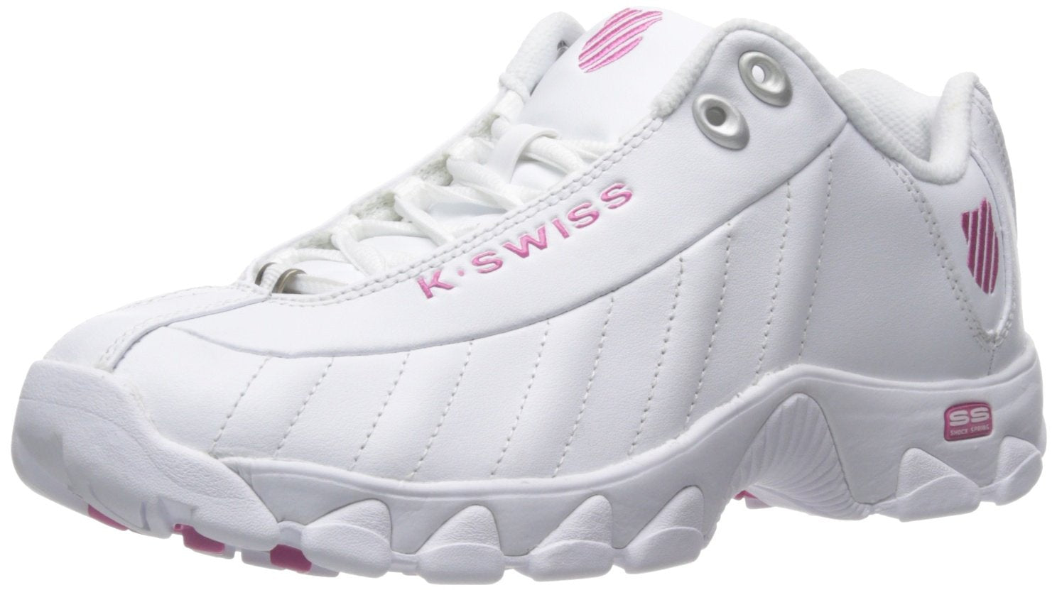 K-Swiss Women's ST329 CMF Sneaker, White/Shocking Pink, 7 W