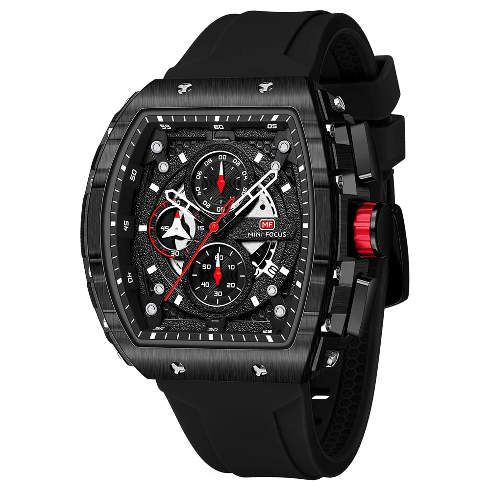 Mini Focus Men's Watch Fashion Sport Wrist Watches (Chronograph/Waterproof/Luminous/Calendar) Silicon Strap Quartz Watch for Men