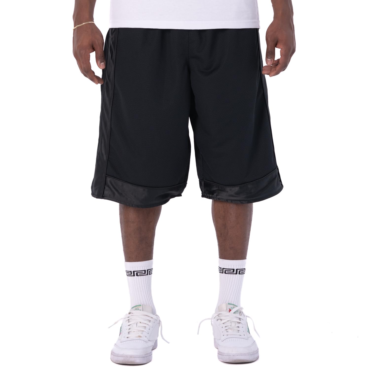 Pro Club Men's Heavyweight Mesh Basketball Shorts, Black, Medium