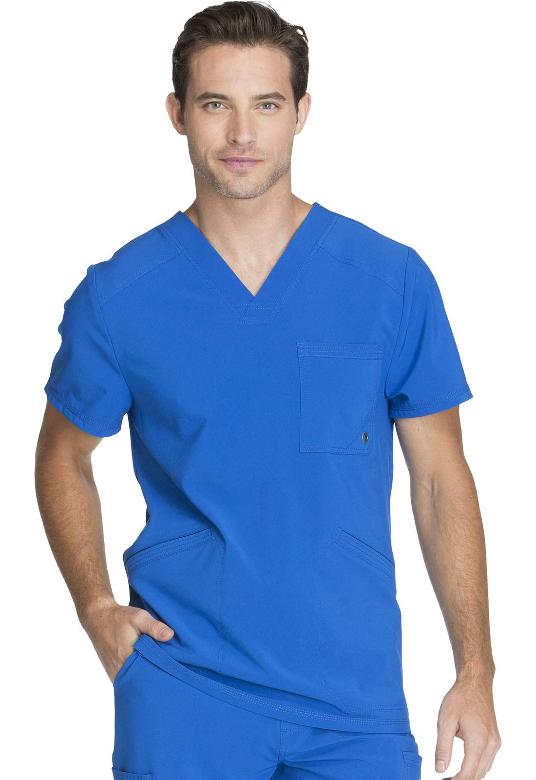 cherokee Infinity Men Scrubs Top V-Neck cK900A, S, Royal