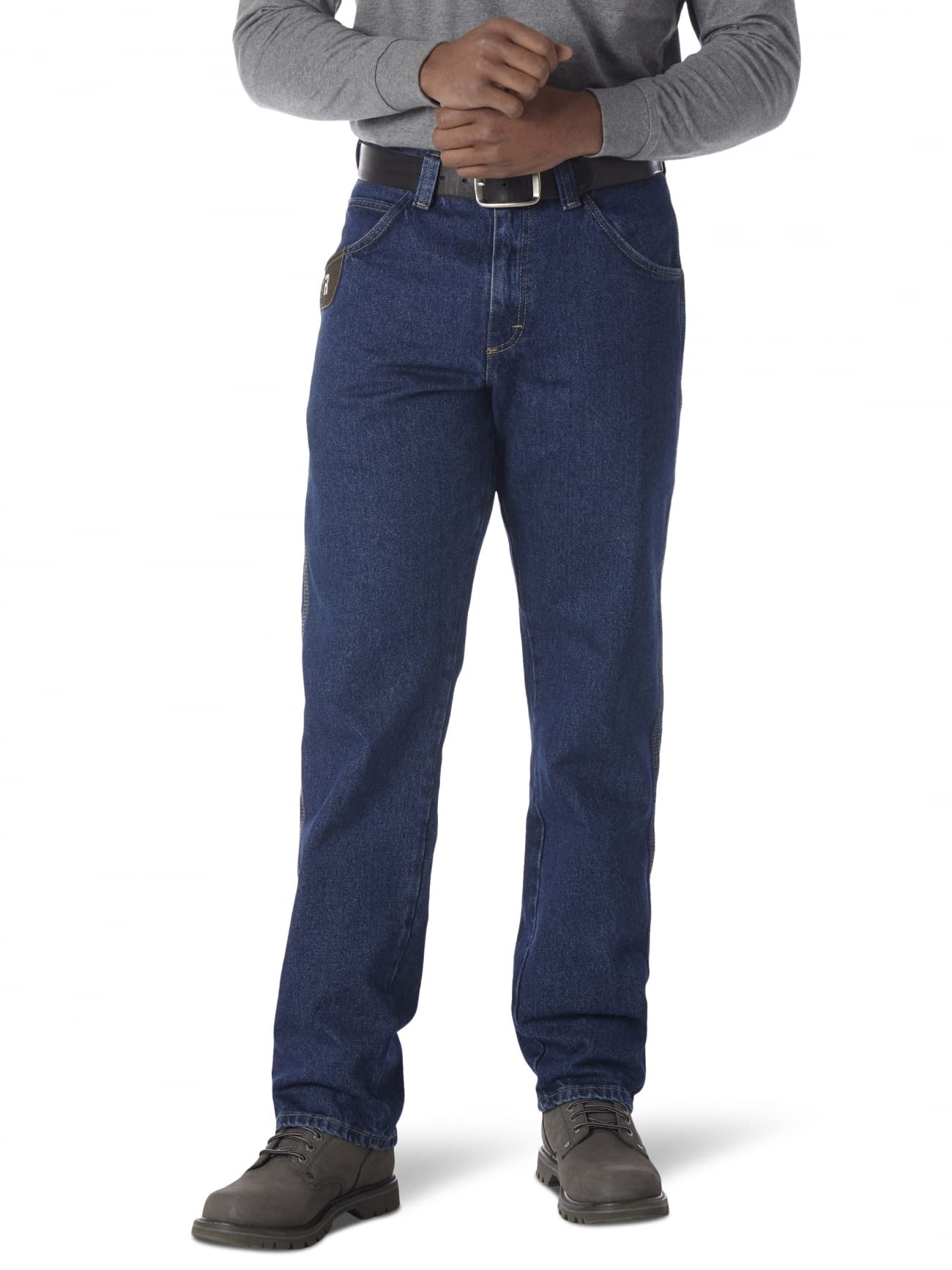 Wrangler Riggs Workwear mens Relaxed Fit Five Pocket jeans, Antique Indigo, 44W x 30L US