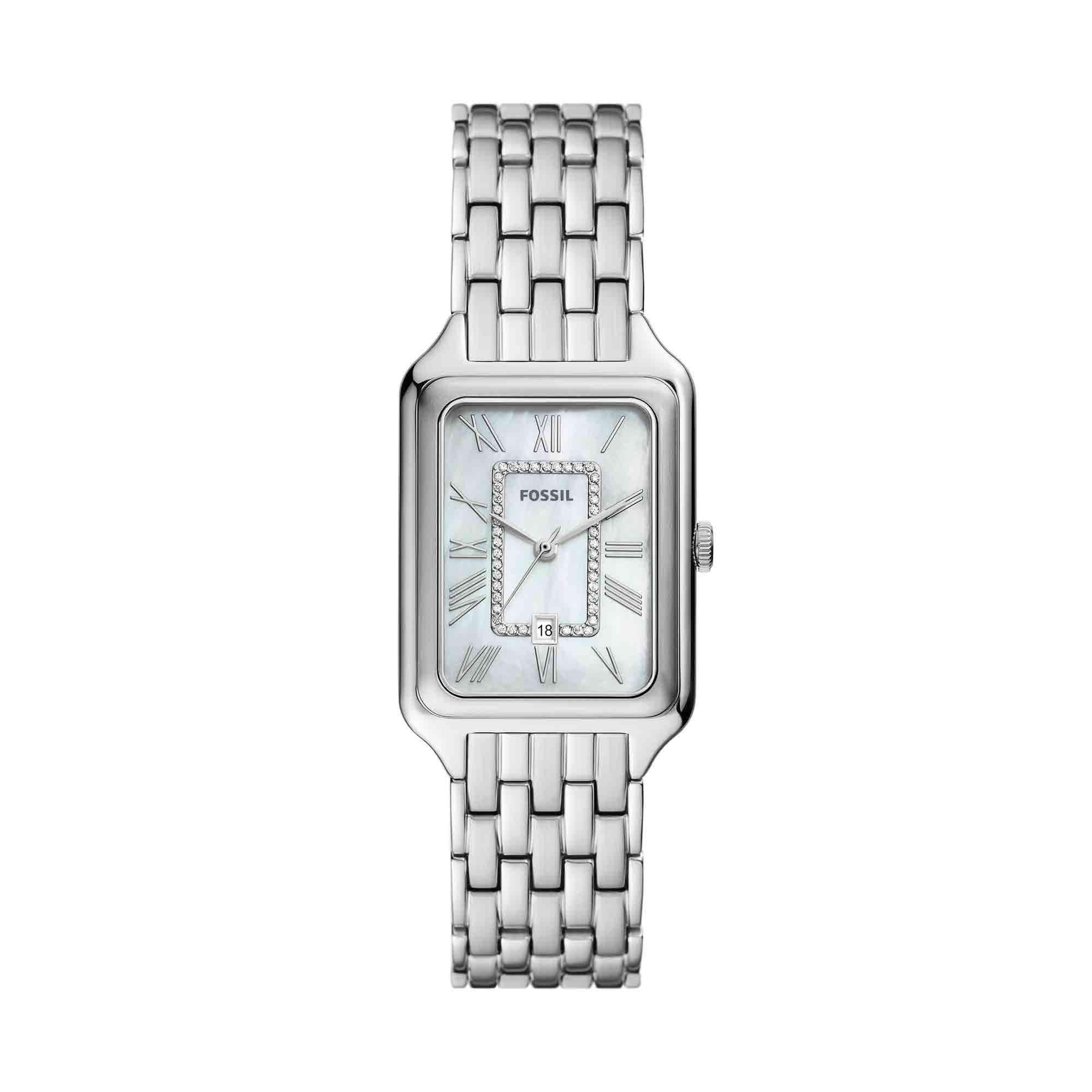 Fossil Women's Raquel Quartz Stainless Steel Three-Hand Watch, Color: Silver (Model: ES5306)
