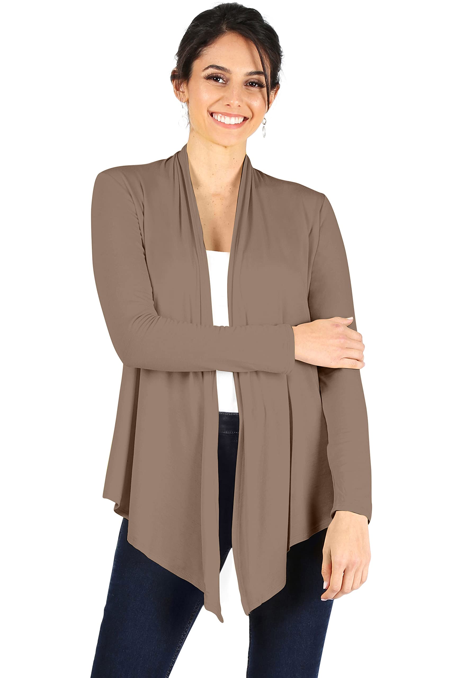 Simlu Khaki Cardigans for Women, Khaki Cardigan Plus Size and Reg, Khaki Lightweight Sweater Cardigan, XX-Large