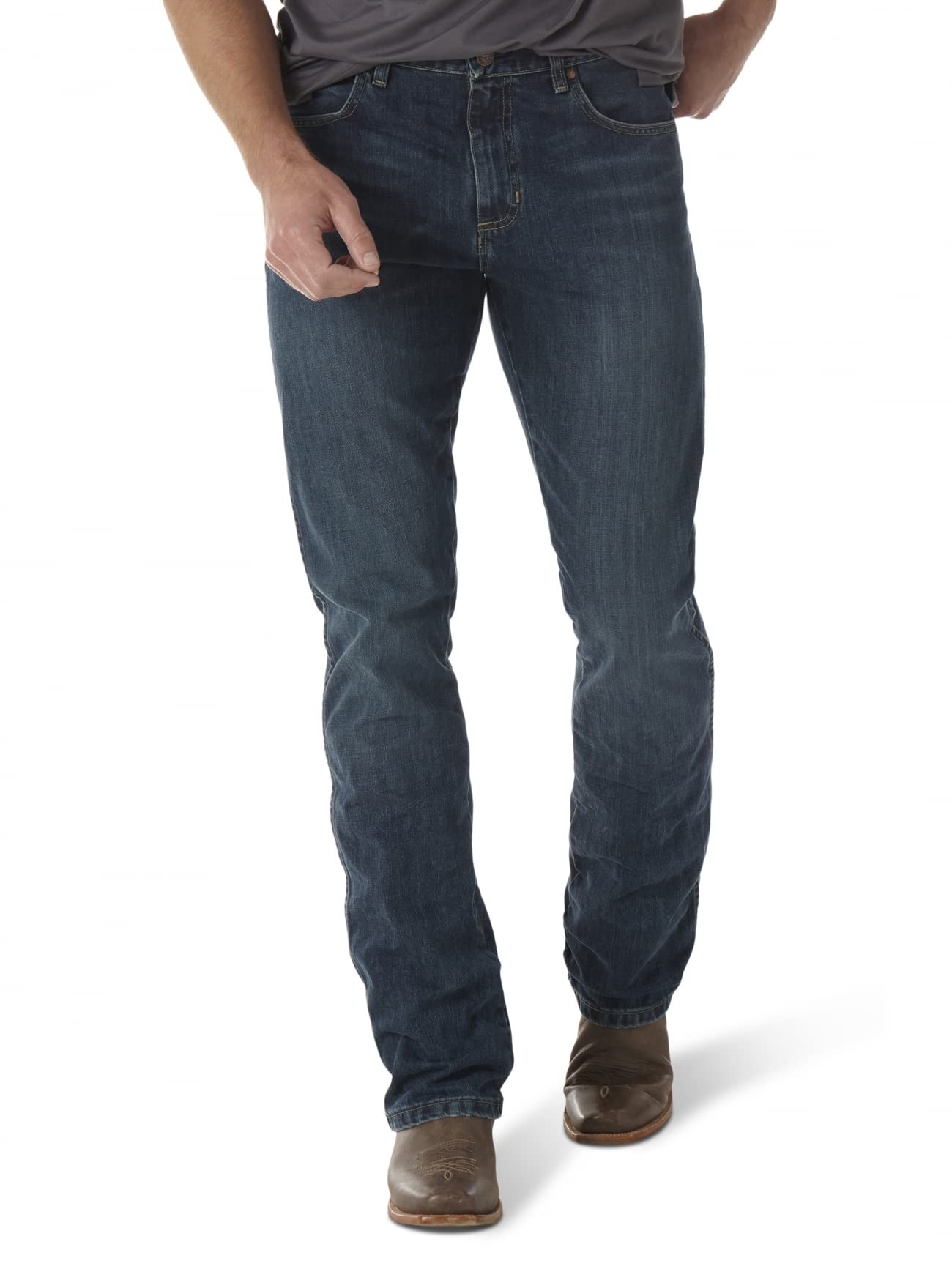 Wrangler Men's Big & Tall Retro Slim Fit Boot Cut Jean, River Wash, 34W x 38L