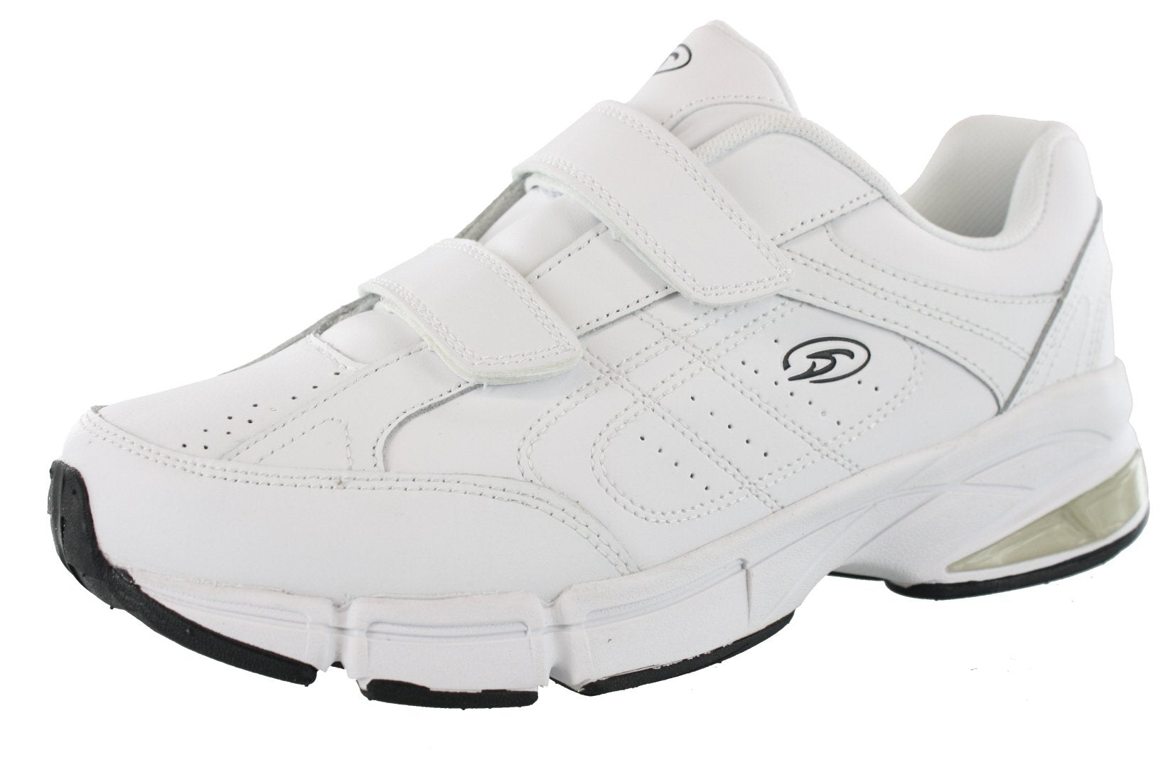 Dr.Scholls Mens Omega Light Weight Dual Strap Sneaker wide width (9 2E US, White)