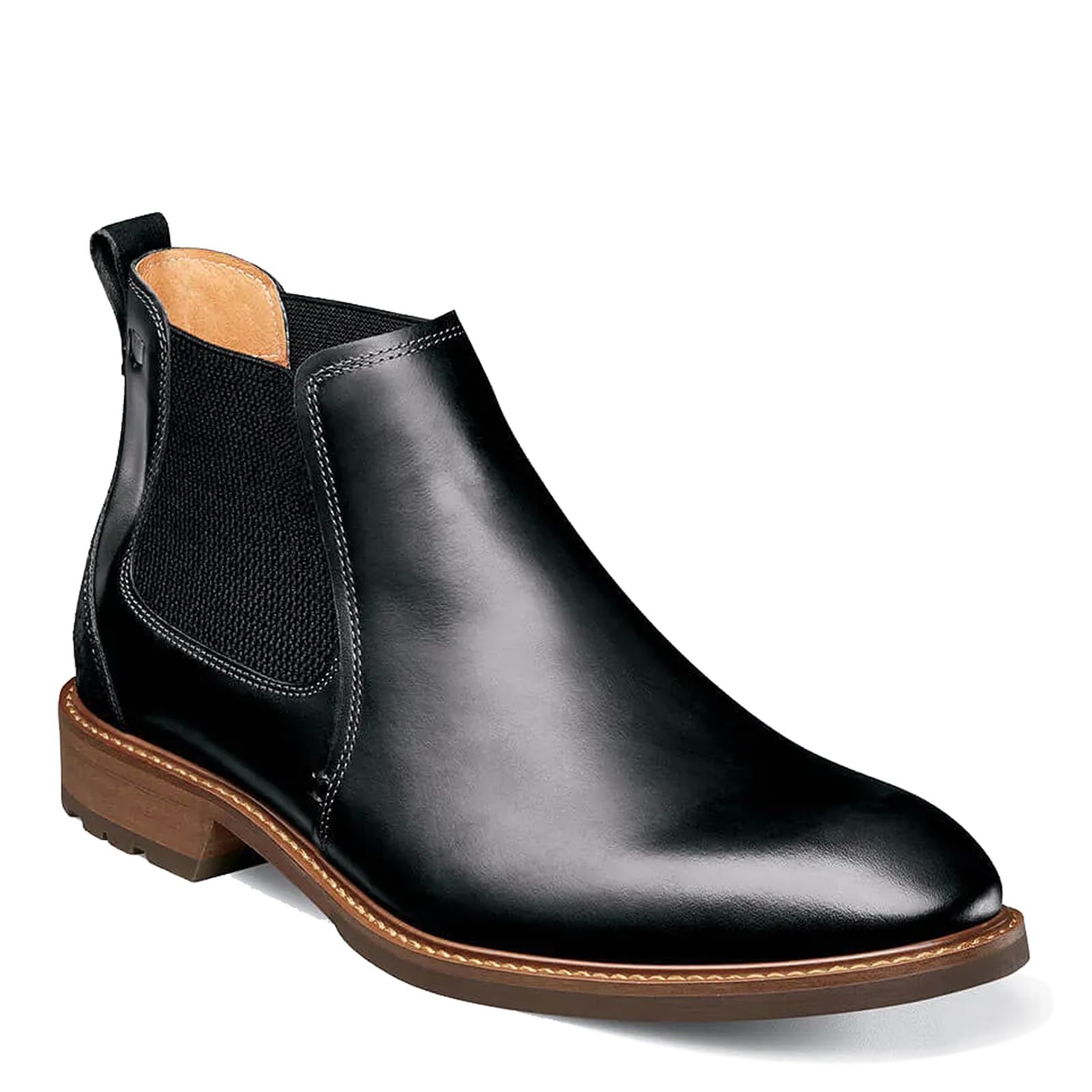 Florsheim Mens Chalet Plain Toe Gore Boots Black Crazy Horse 9.5 Medium