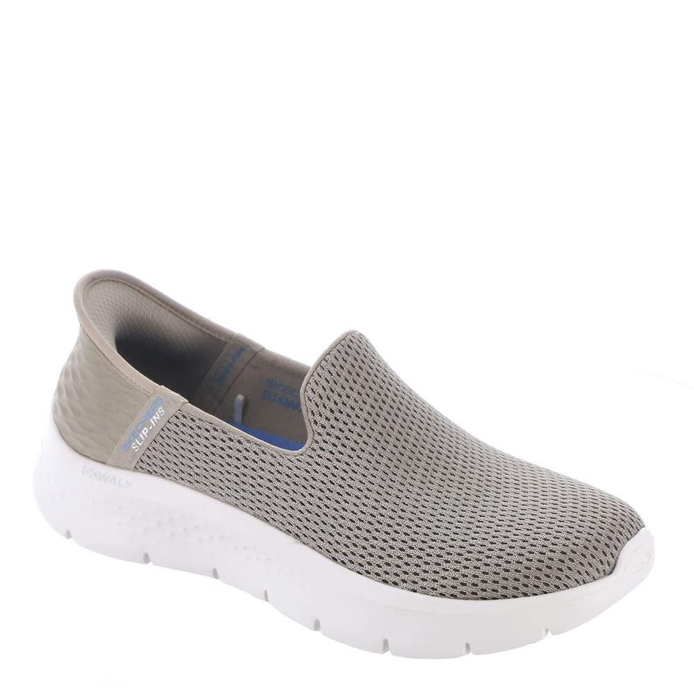 Skechers Women's Hands Free Slip-Ins Go Walk Flex-Relish Sneaker, Taupe/Blue, 6.5 Wide