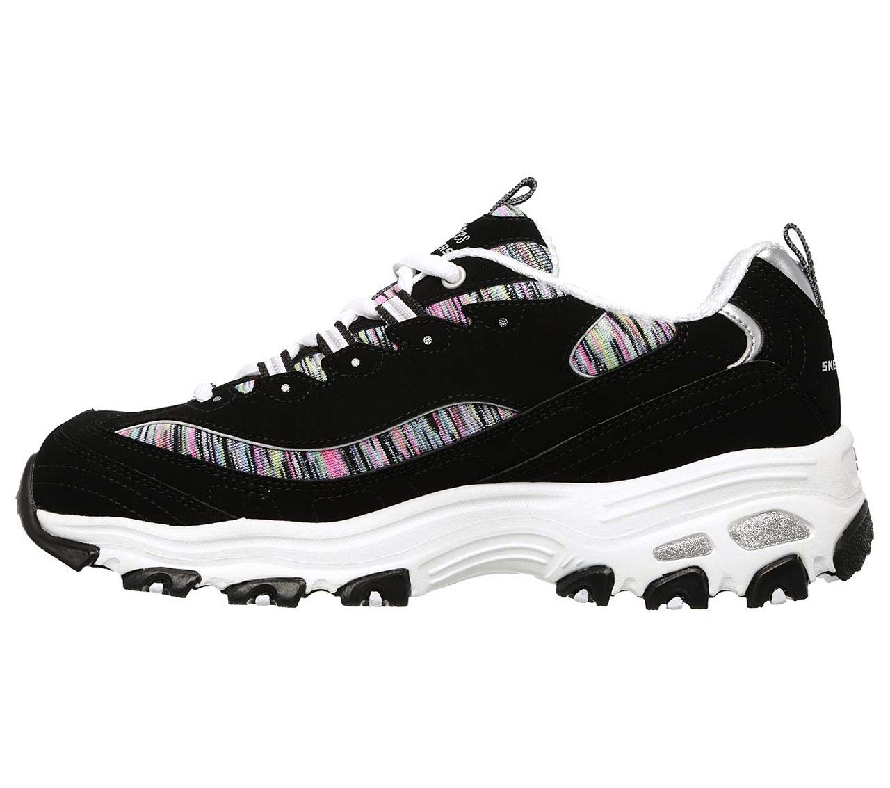 Skechers Sport Women's Dlites Interlude Sneaker,black/multi,8 M US