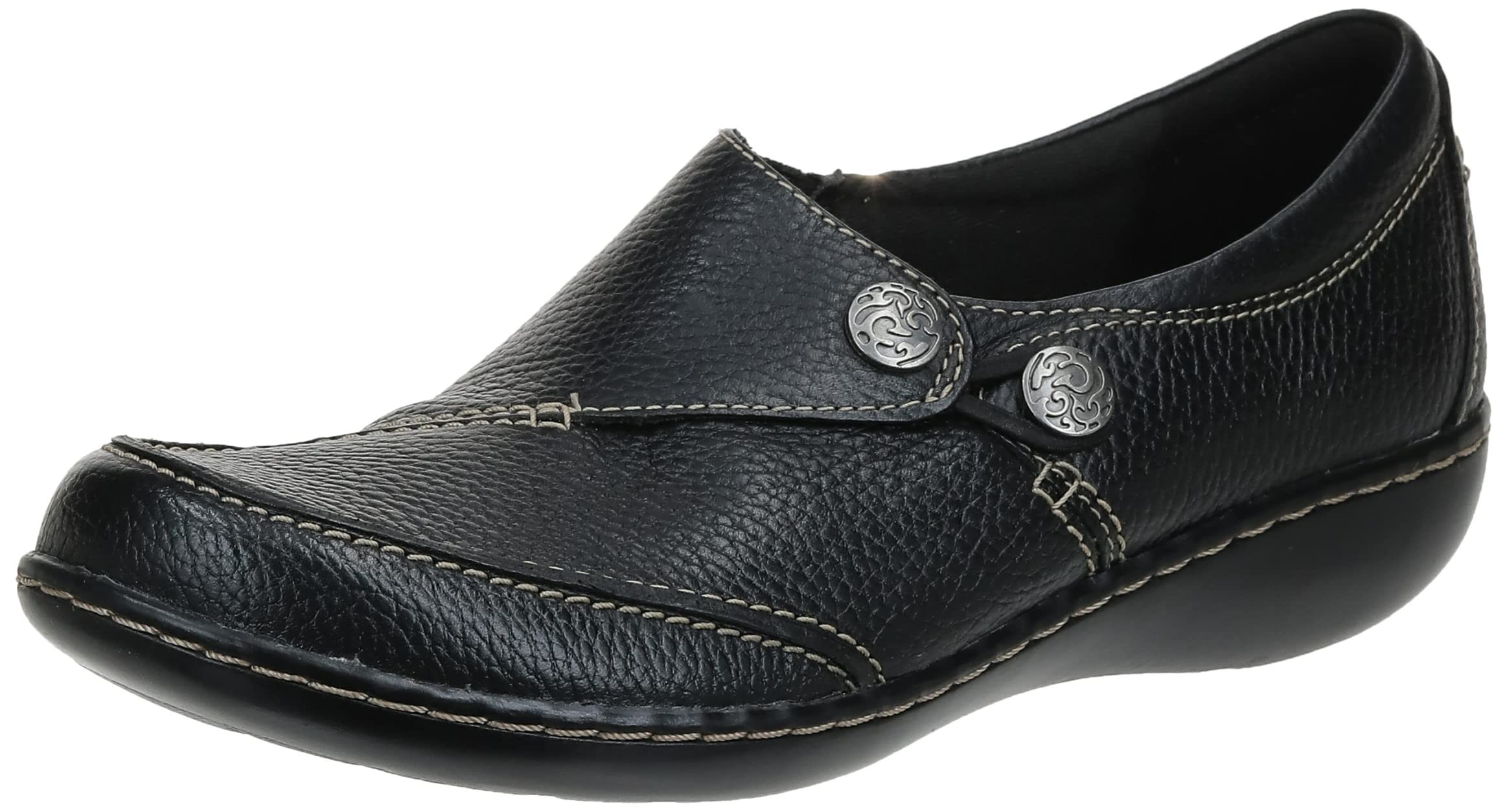 Clarks Women's Ashland Lane Q Slip-On Loafer, Black, 12 M US