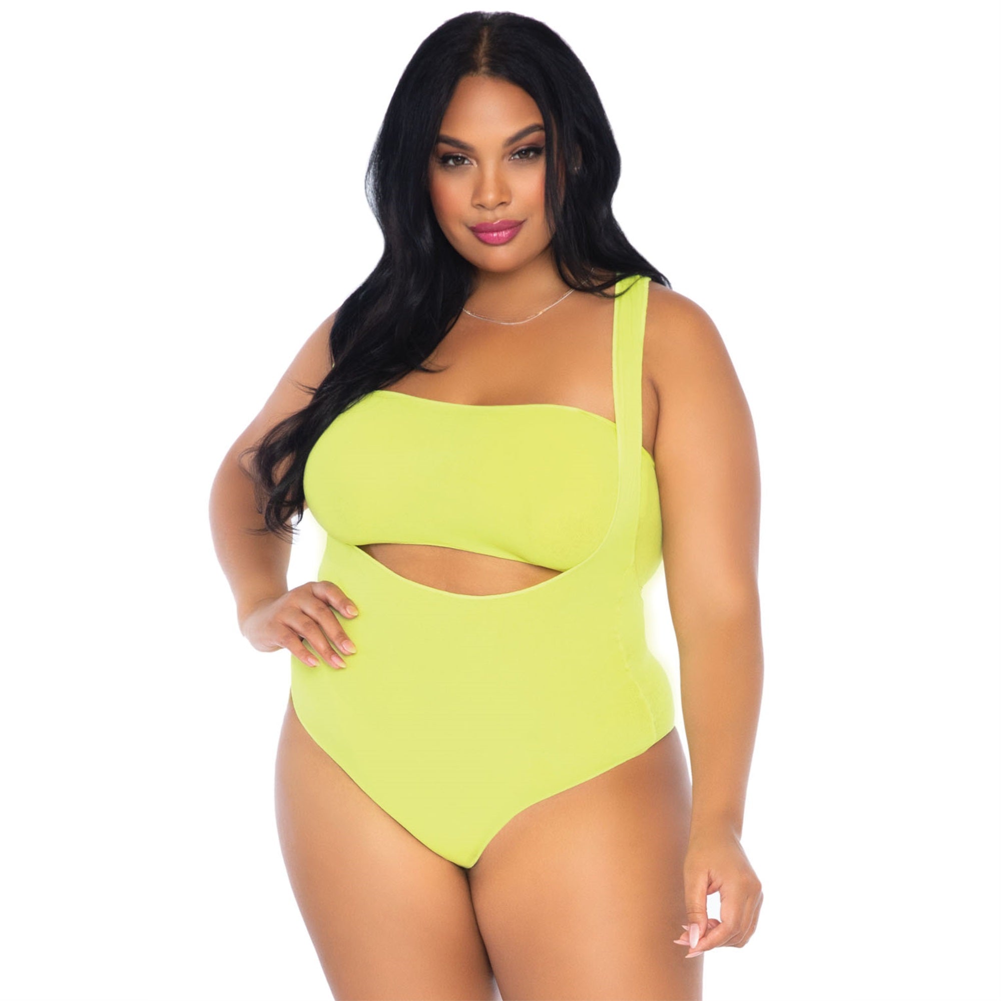 2 PC Opaque bandeau and suspen - 1X-2X / NEON YELLO