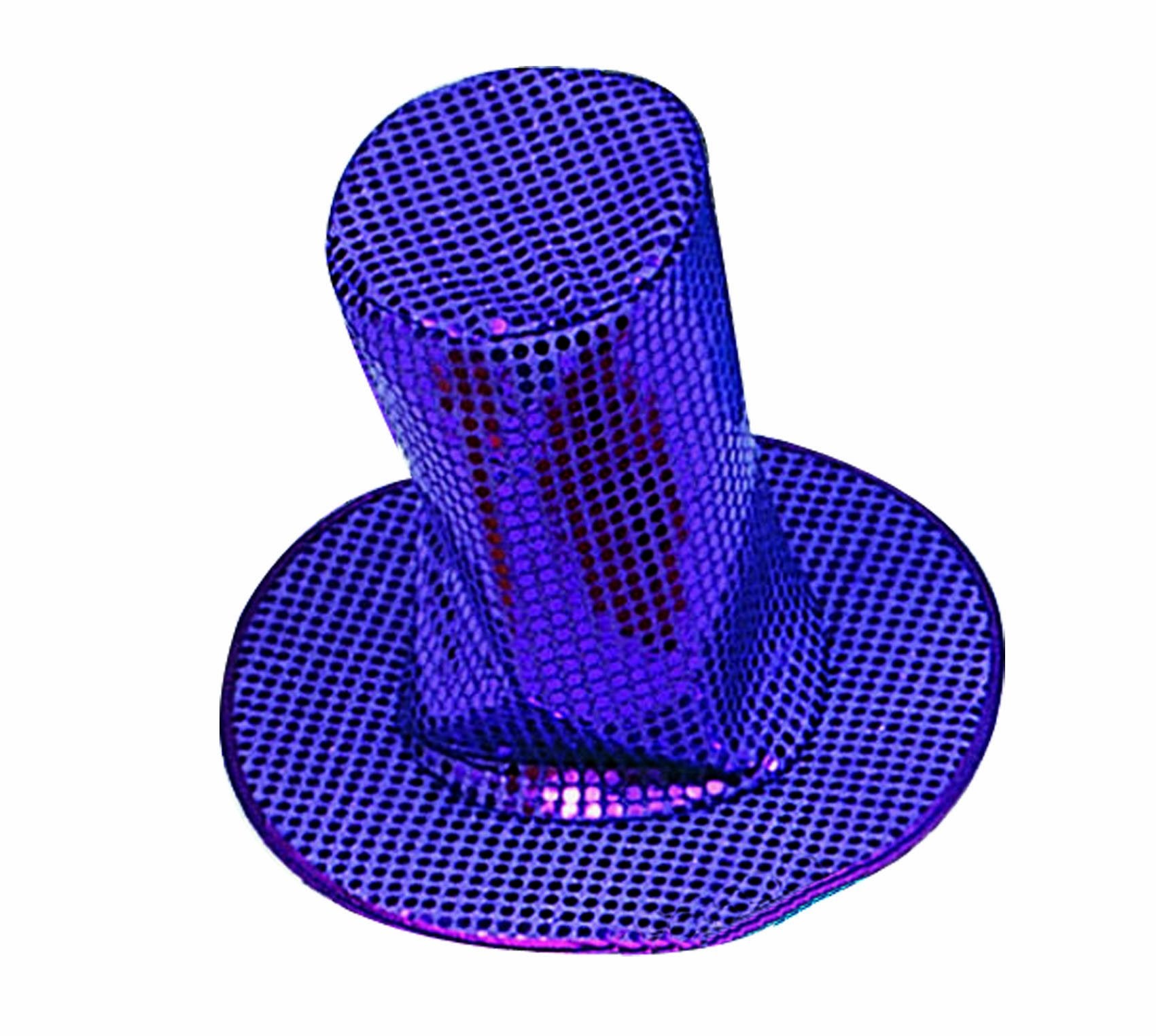 Purple Sequin Disco Hat 8 H