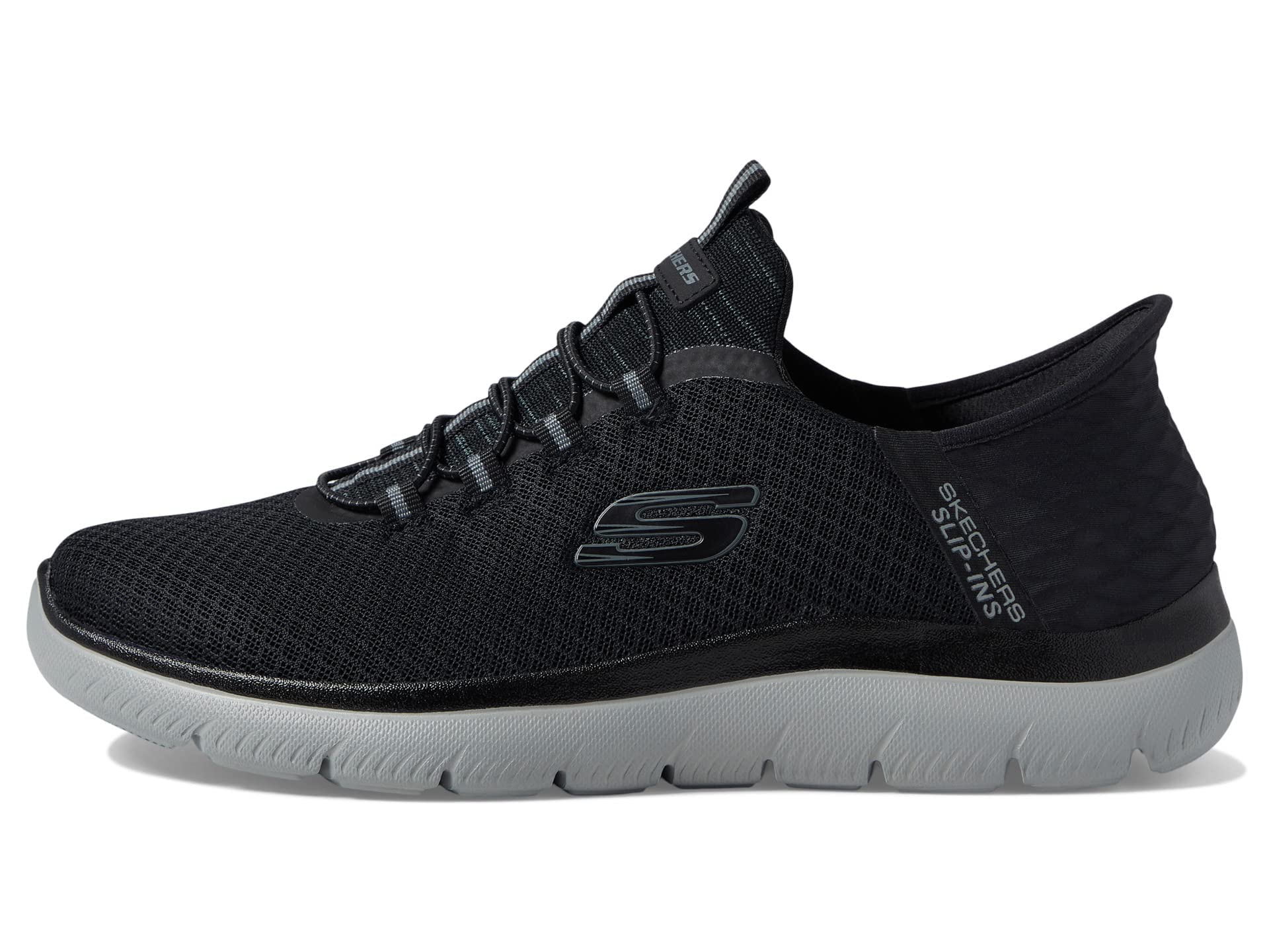Skechers Men's Summits High Range Hands Free Slip-in Sneaker, Black/Charcoal, 11.5