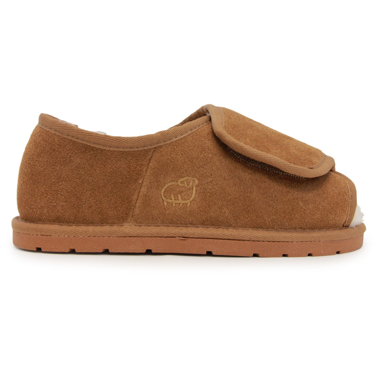 Lamo Sheepskin W1018-CNT-L Womens Open Toe Wrap Slipper Chestnut - Large