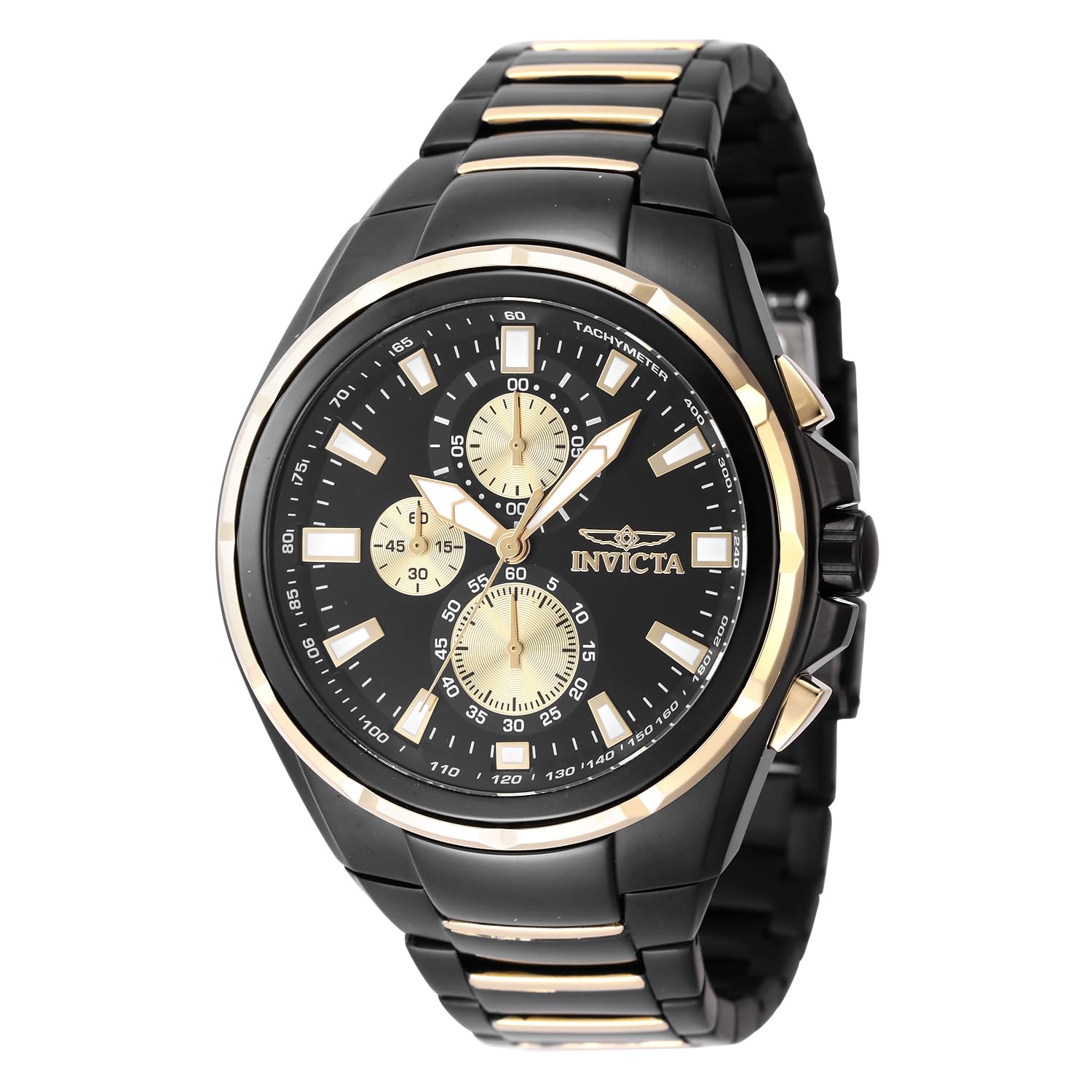 Invicta Men's Analog Quartz Watch with Stainless Steel Strap 47823, Black, Modern
