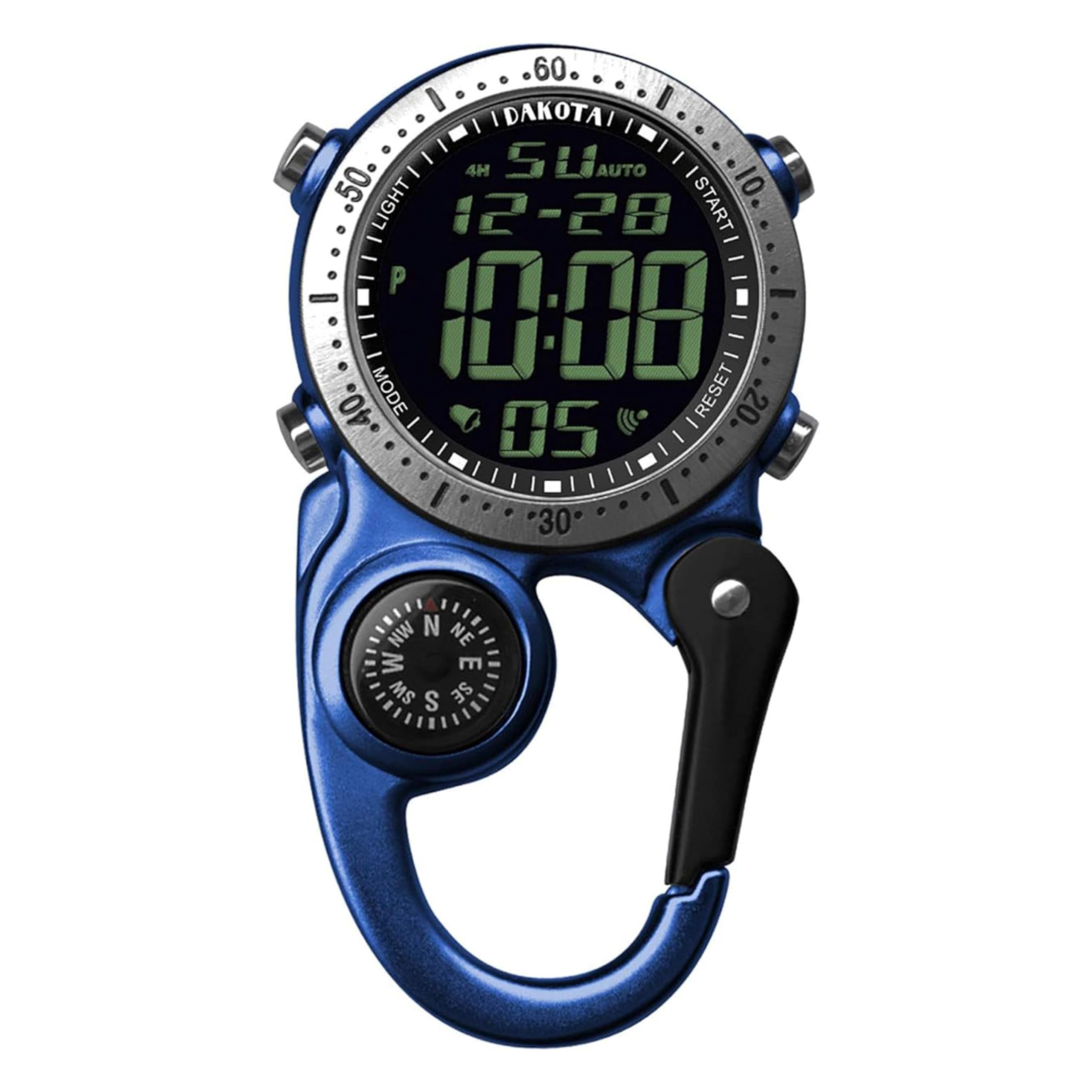Dakota Digital Backpacker Clip Watch, Alarm, Stopwatch, Timer and Dual Time, Outdoor Gifts for Men and Women, Tactical Digital W