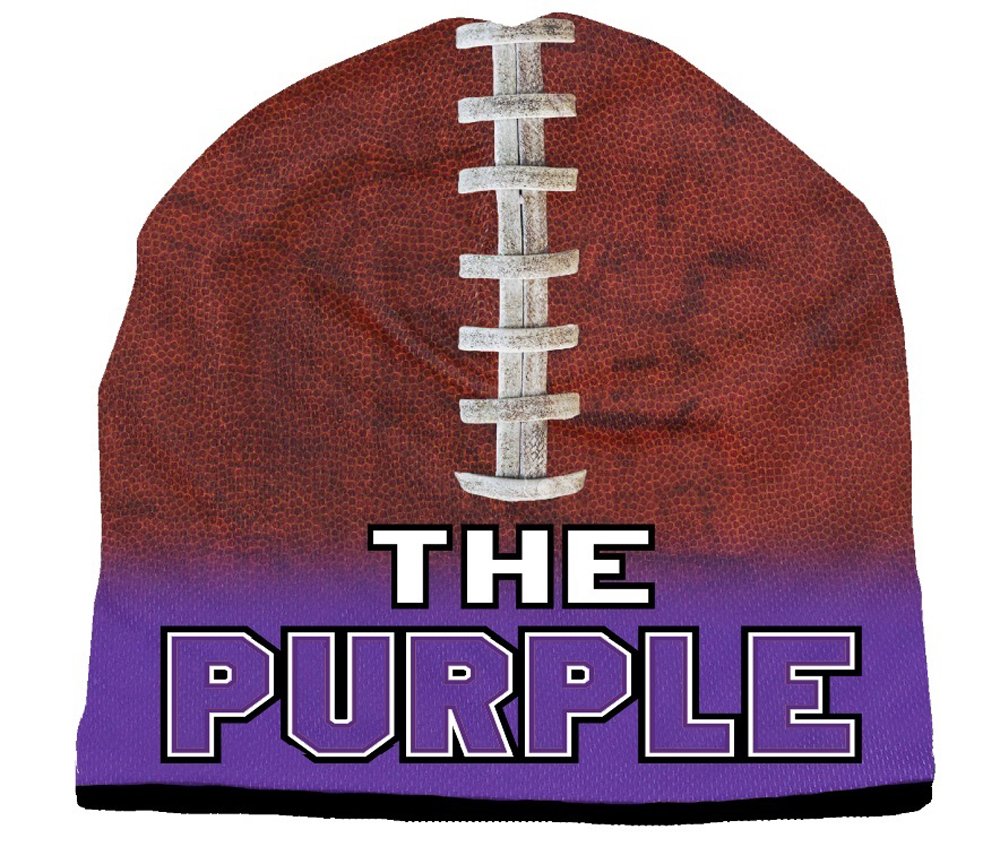 American Mills Universal None Unisex Beaniebeanie The Sublimated Football, Purple, One Size