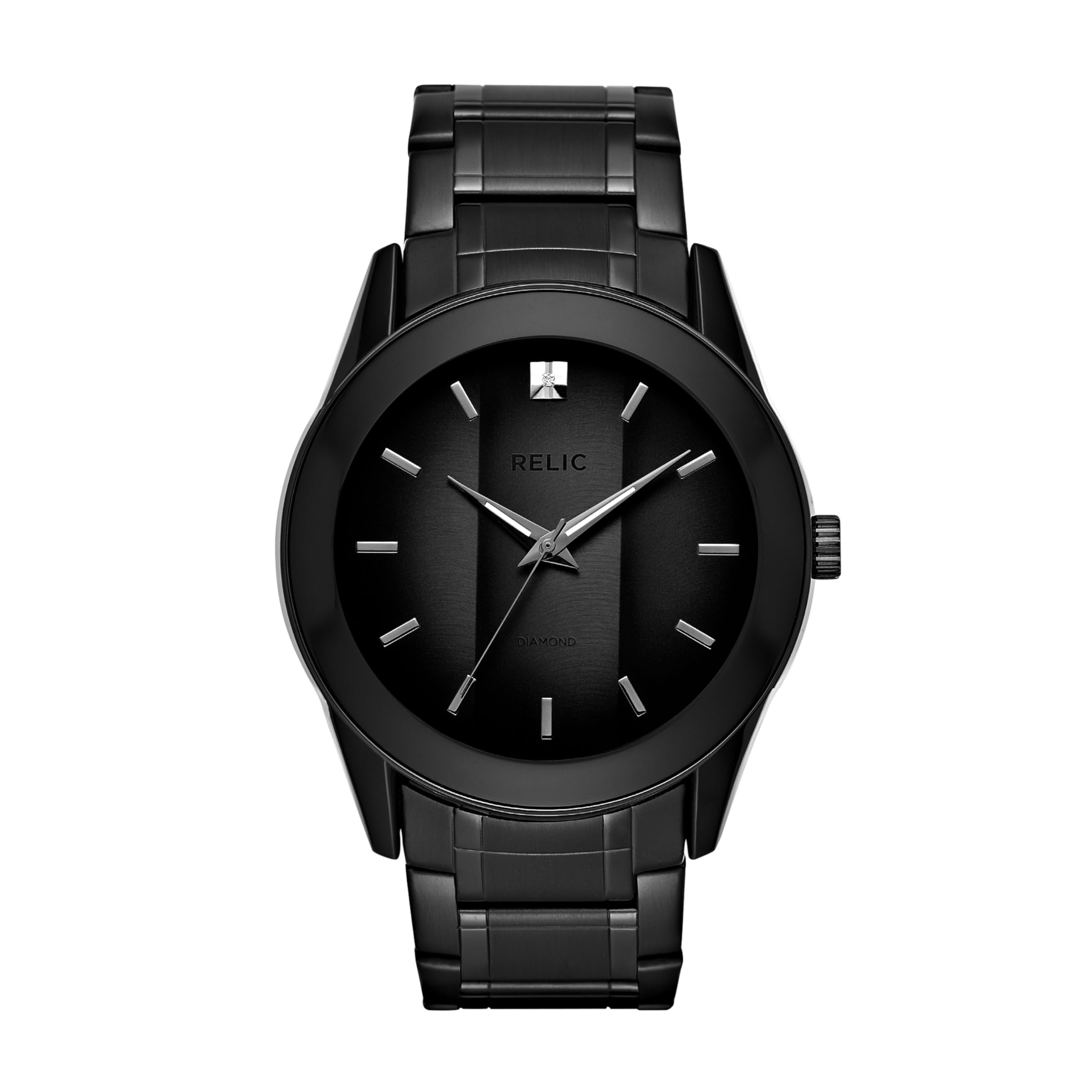 Relic by Fossil Men's Rylan Three-Hand Black Stainless Steel Bracelet Watch (Model: ZR77271)
