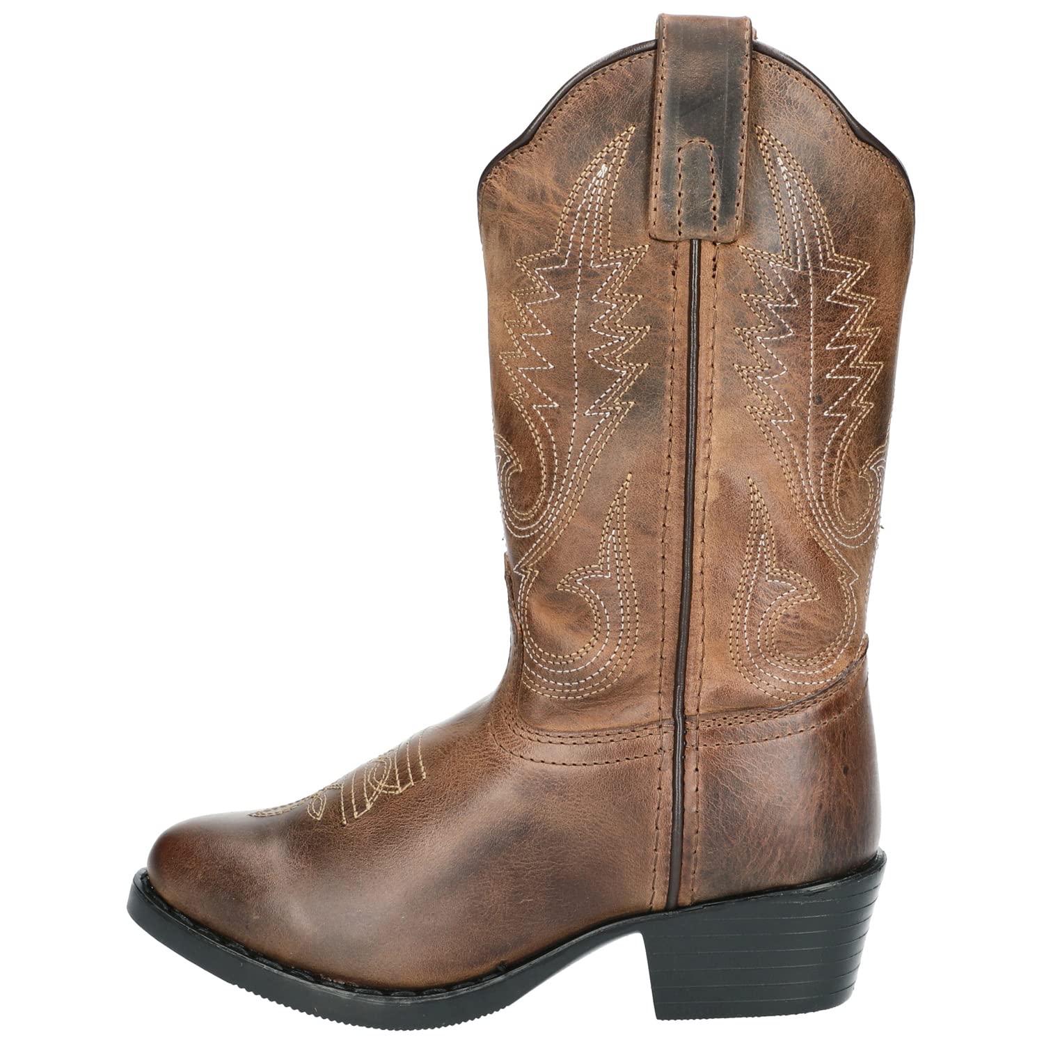 Smoky Mountain Boots Kids' Roper Western Boot, Little Kid, Brown Oil Distress, Medium, Size 10 US