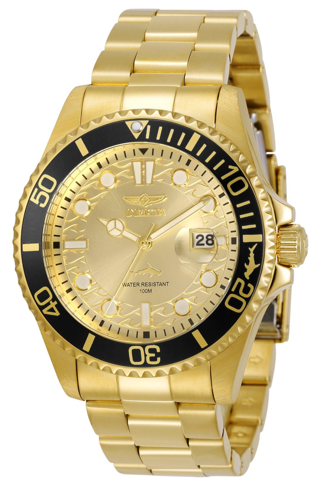 Invicta Mens Pro Diver Quartz Watch, Gold, 30025