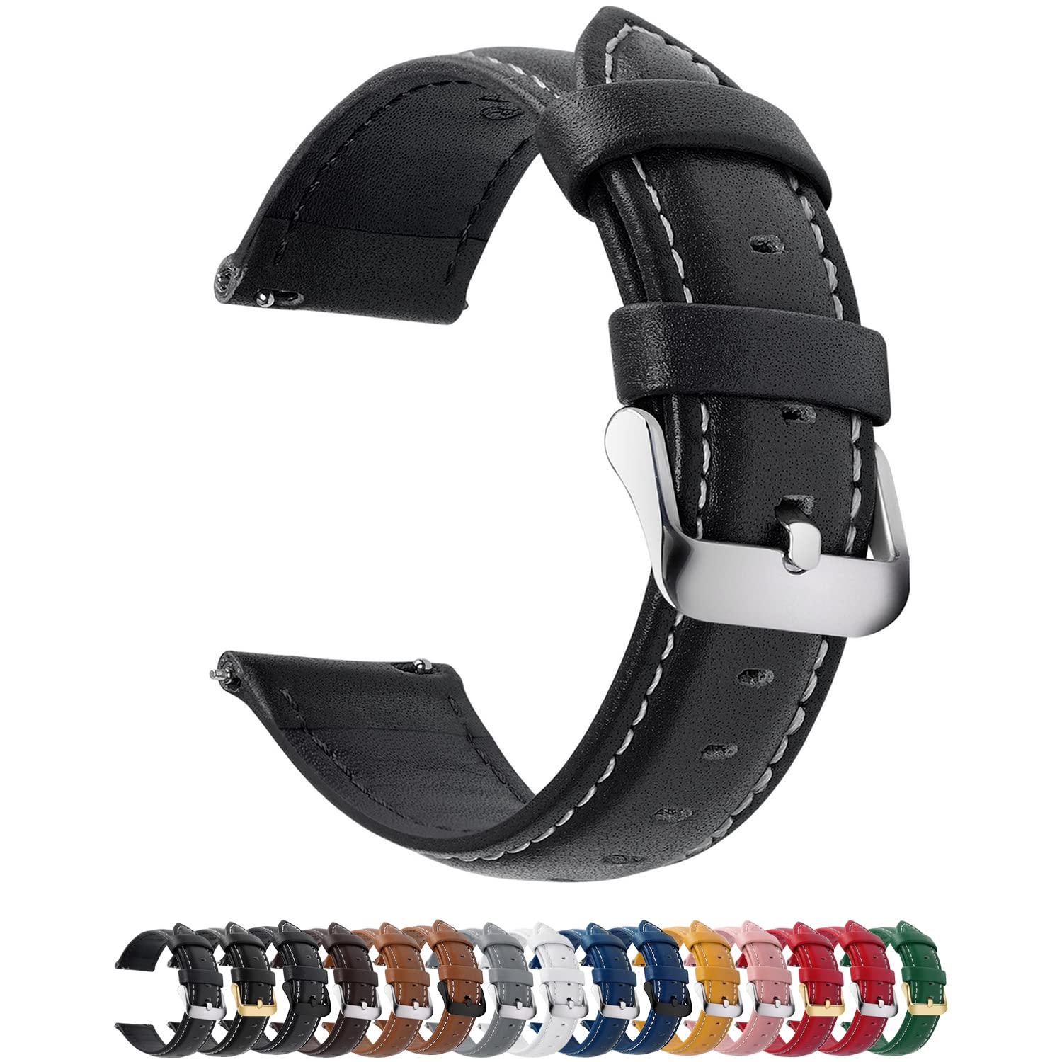 Fullmosa 19mm Leather Watch Bands Compatible with Tissot Le Locle/PRC 200,Casio DW280/290,Umidigi Uwatch 3/Uwatch3 GPS/Uwatch GT