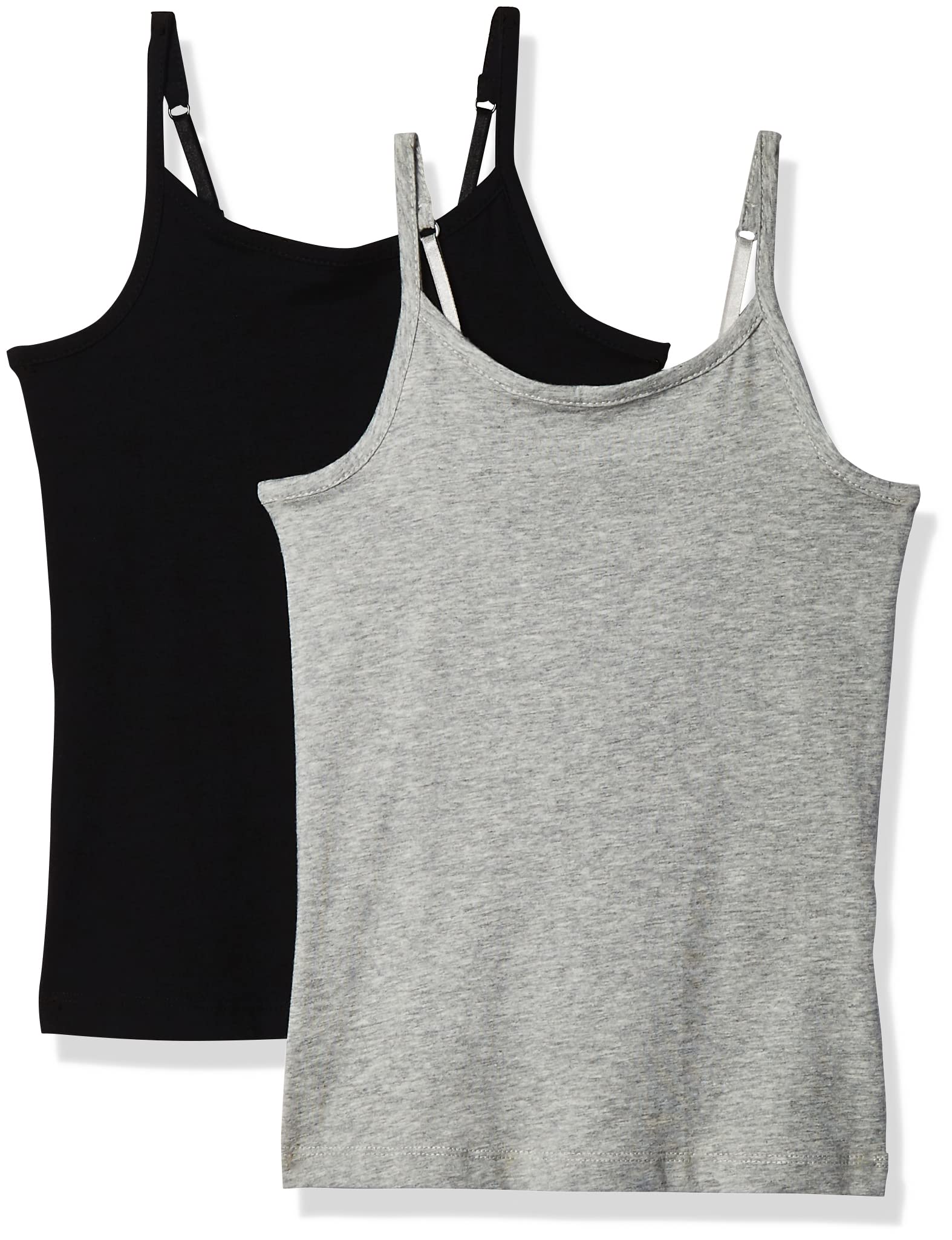 The childrens Place girls Basic cami, BlackHeather gray 2 Pack, Large