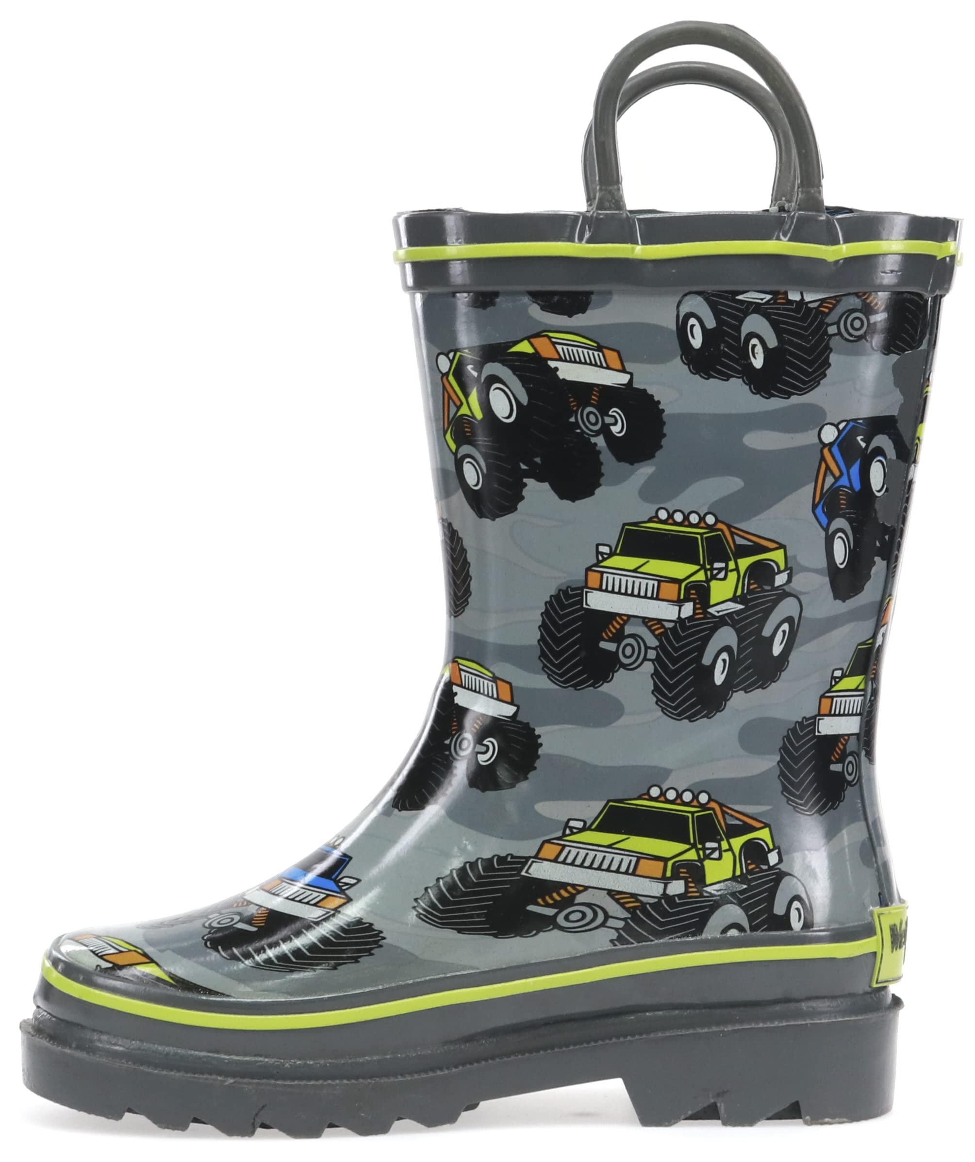 Western Chief boys Waterproof Printed Rain Boot, Monster Crusher,7-8 Toddler