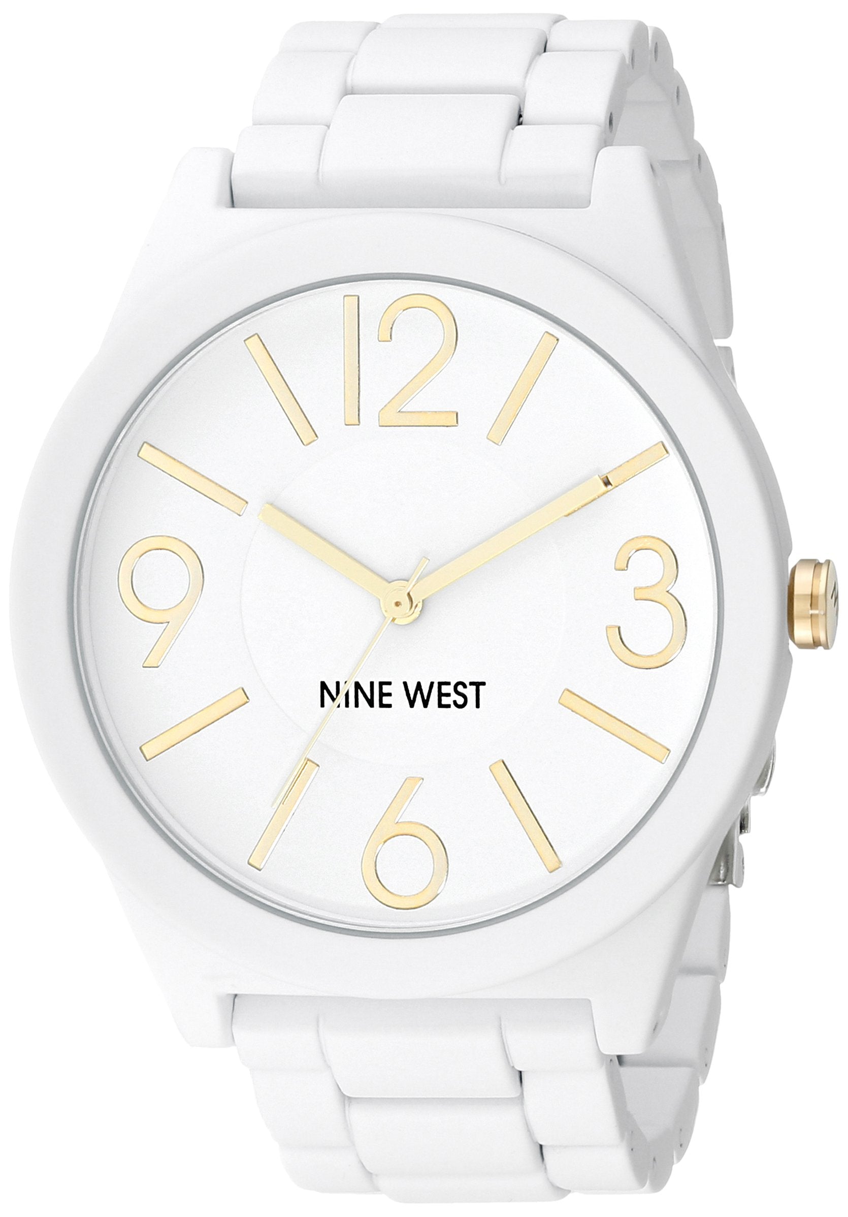 Nine West Women's NW/1678WTWT Matte White Rubberized Bracelet Watch