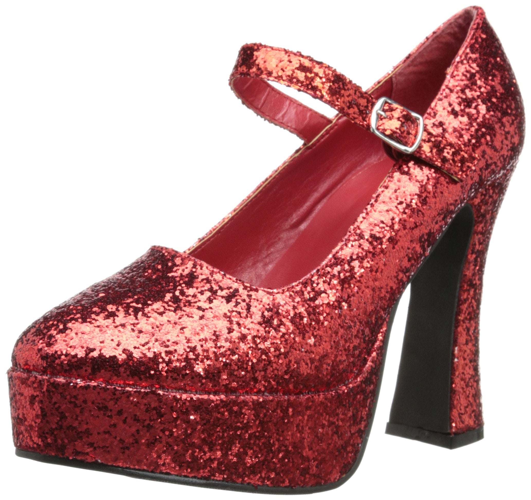 WMU Platform Maryjane Red Glitter Size 11