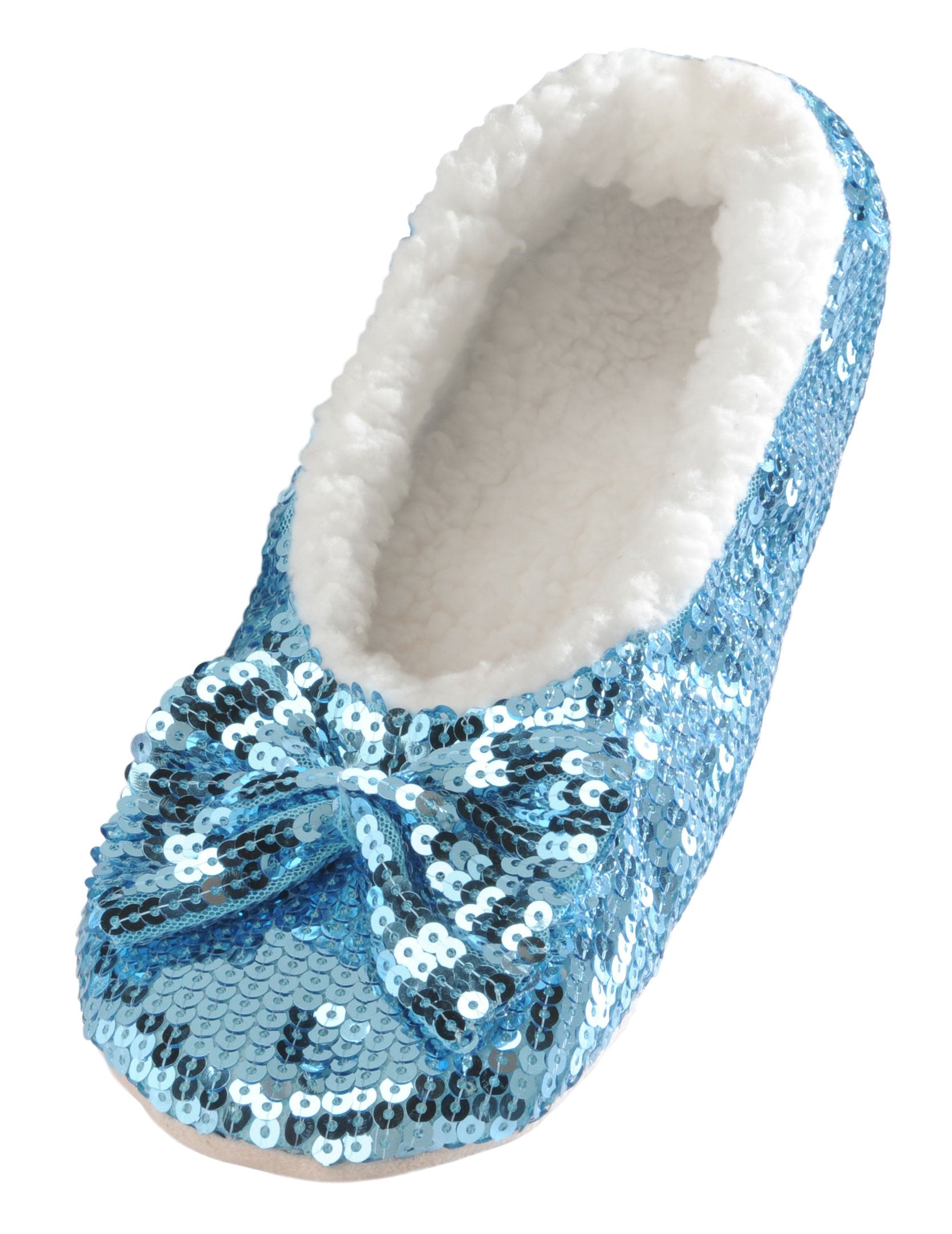 Snoozies Ballerina Bling Metallic Shine Women Slippers Sequin House Slippers for Women Slipper Socks with grippers for Women