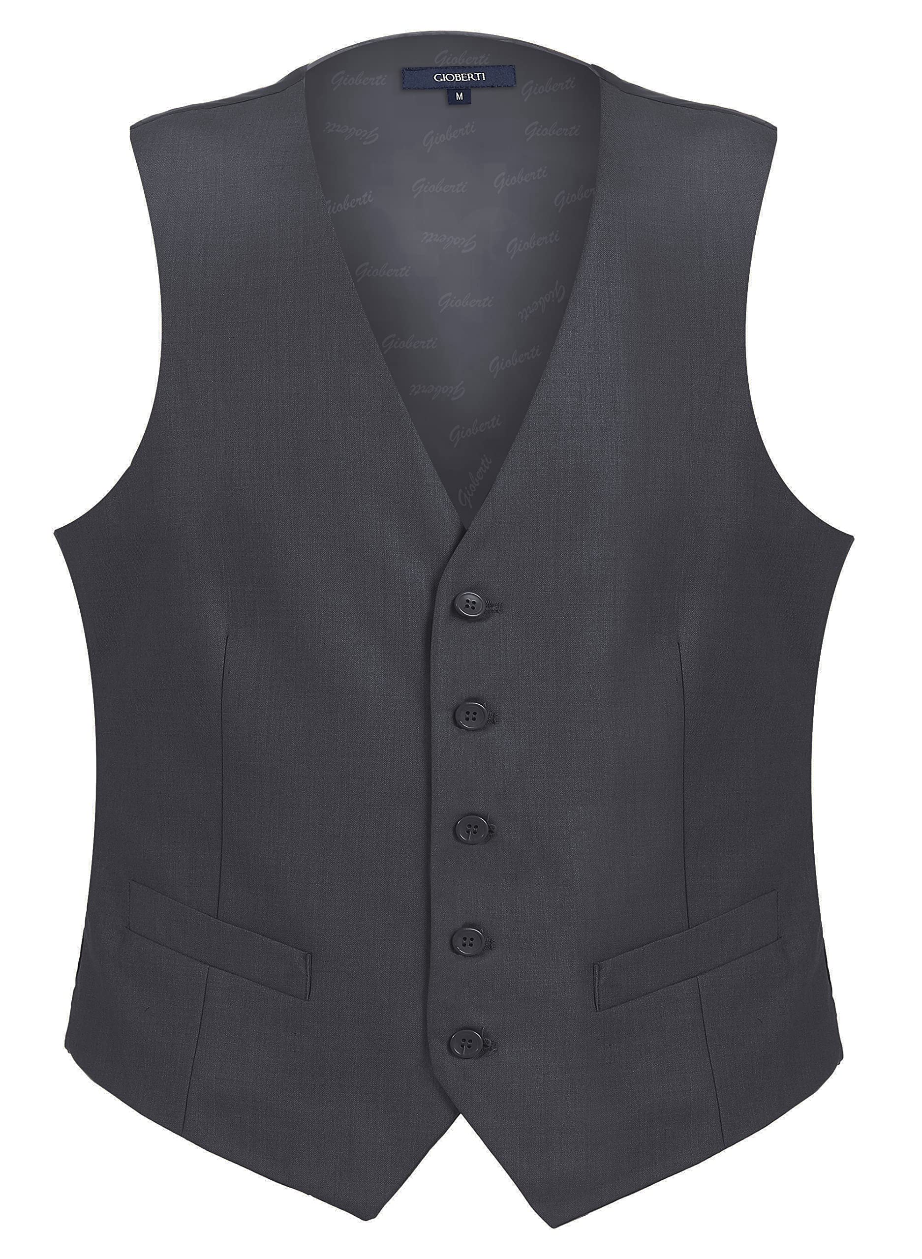 Gioberti Mens Formal Suit Vest, Charcoal, X-Small
