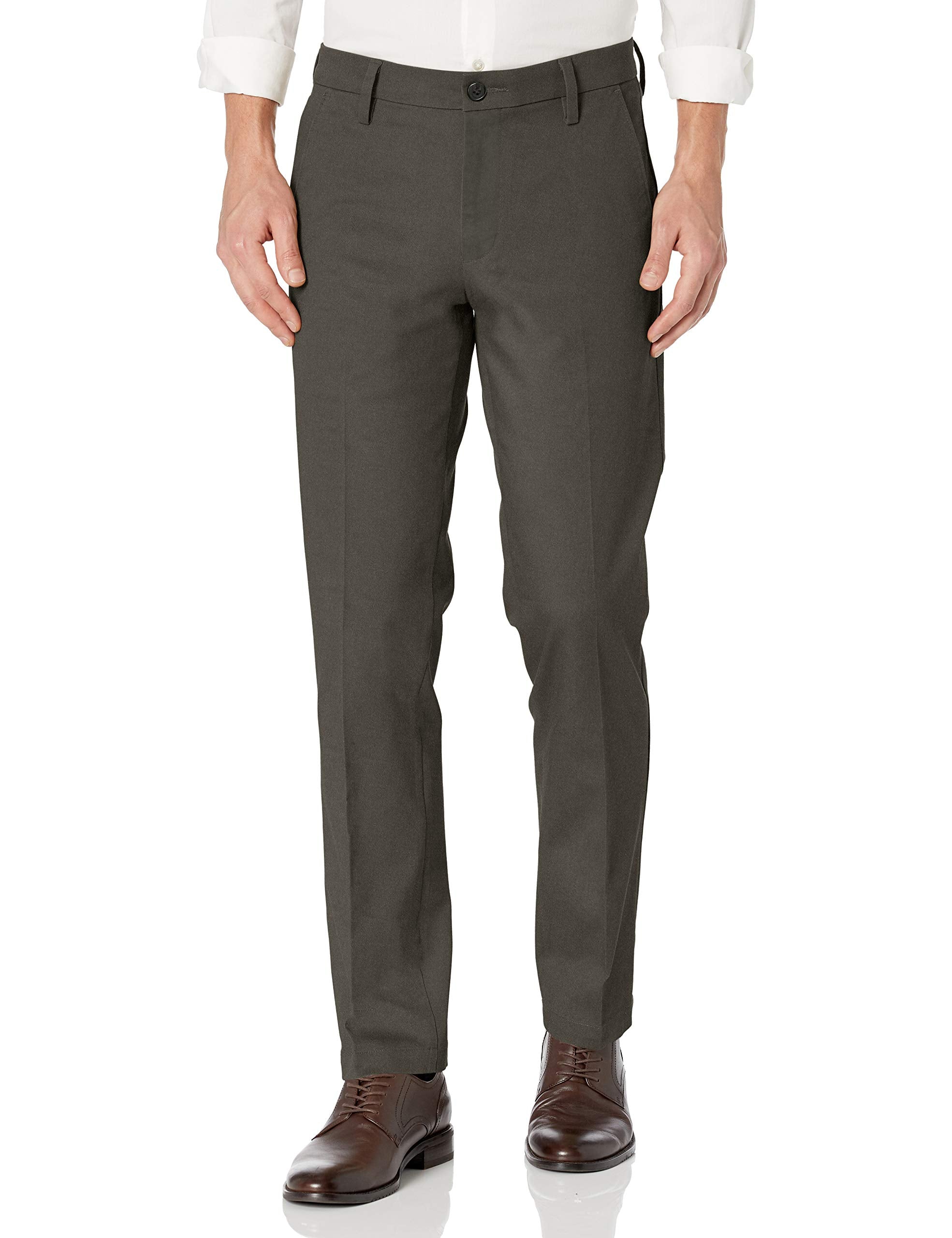 Dockers Men's Straight Fit Workday Khaki Smart 360 Flex Pants (Regular and Big & Tall), Storm Grey, 34W x 34L