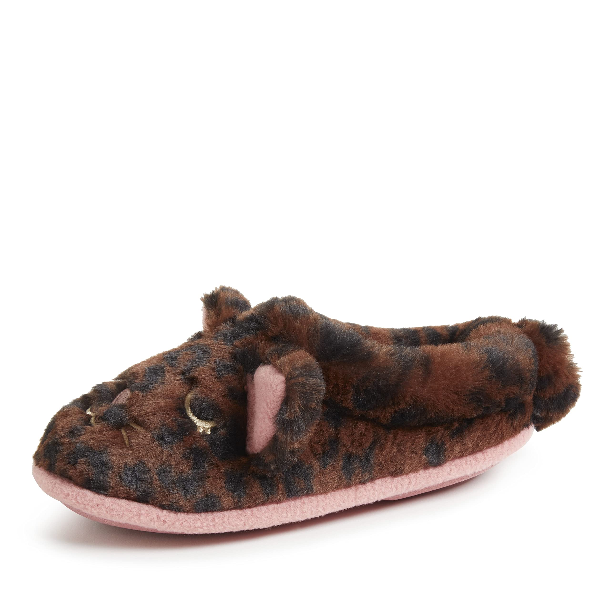 Dearfoams Kids Toddlers Whimsical Animal critter Washable Slipper, cat, 2-3 US Unisex Big
