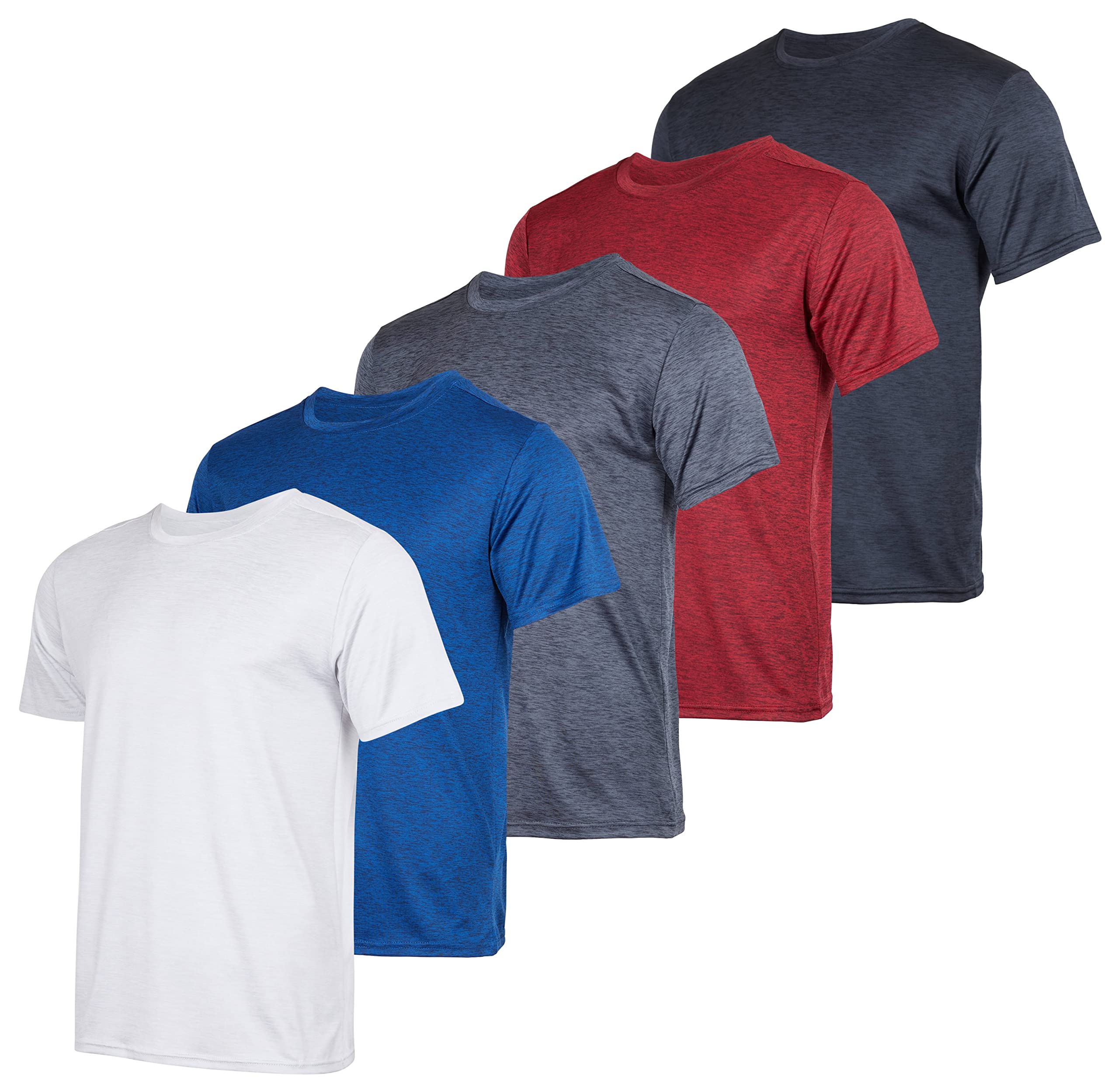 Mens Quick Dry Fit Dri-Fit Short Sleeve Active Wear Training Athletic Essentials crew T-Shirt Fitness gym Wicking Tee Workout ca