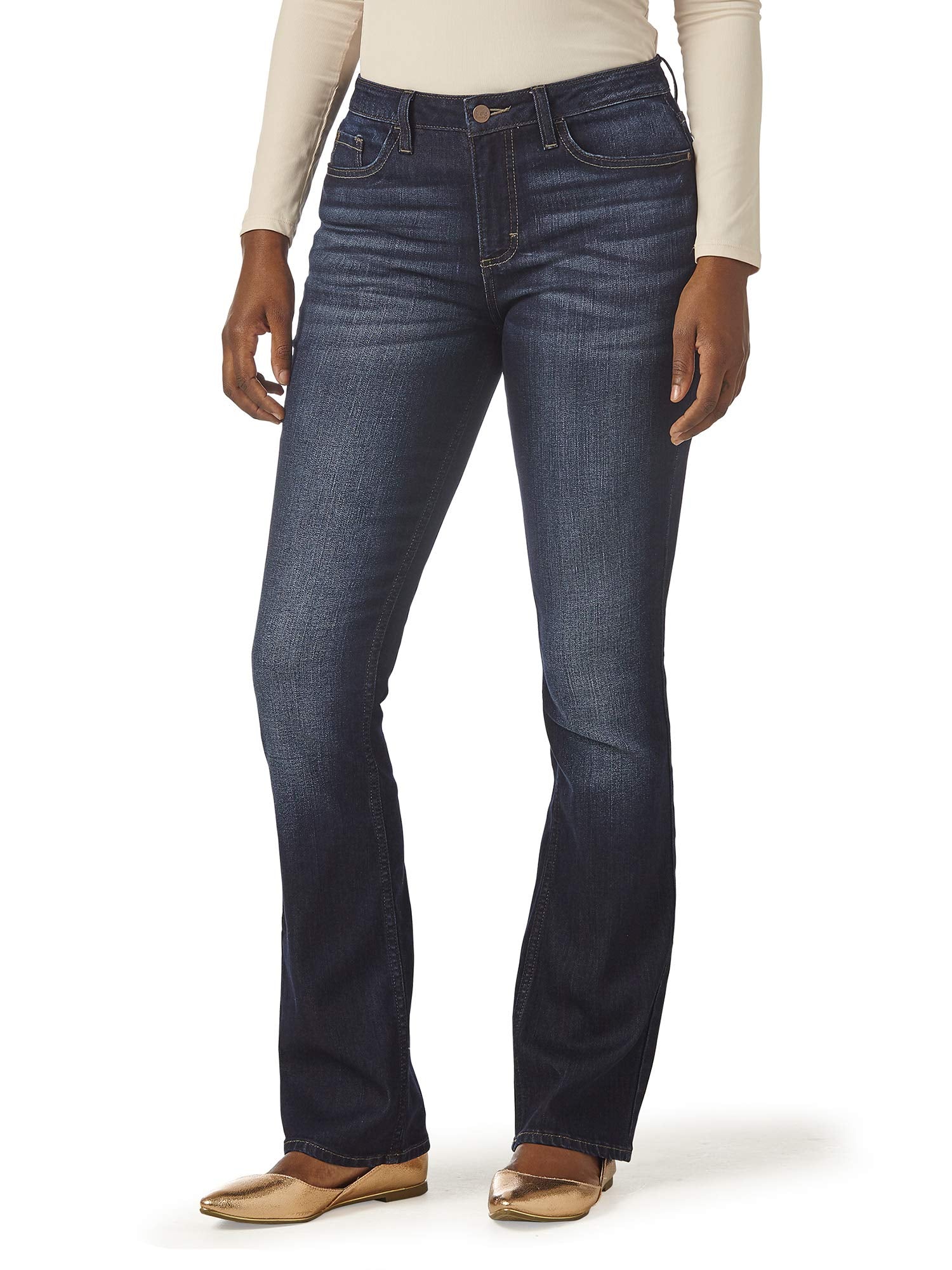 Riders by Lee Indigo Women's Midrise Bootcut Jean, Nightfall, 12 Petite