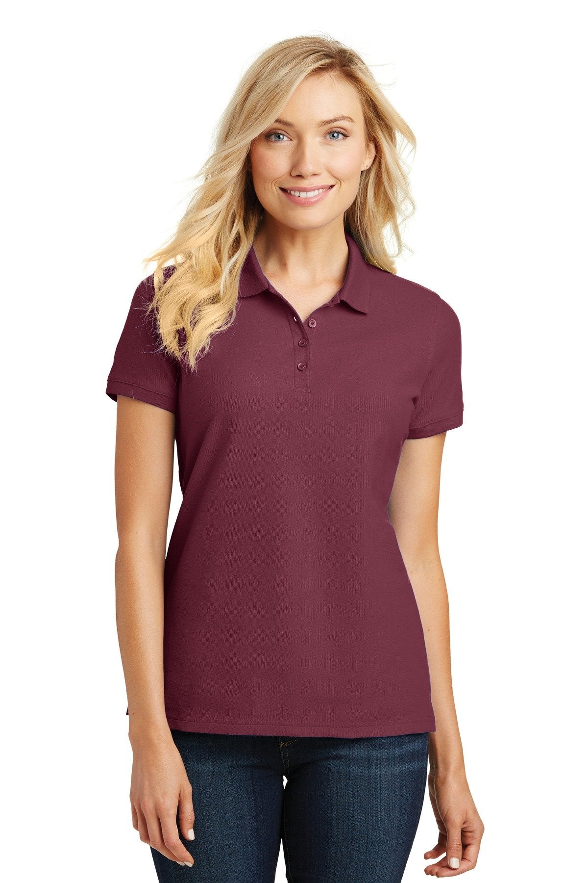 Port Authority Ladies core classic Pique Polo XL Burgundy
