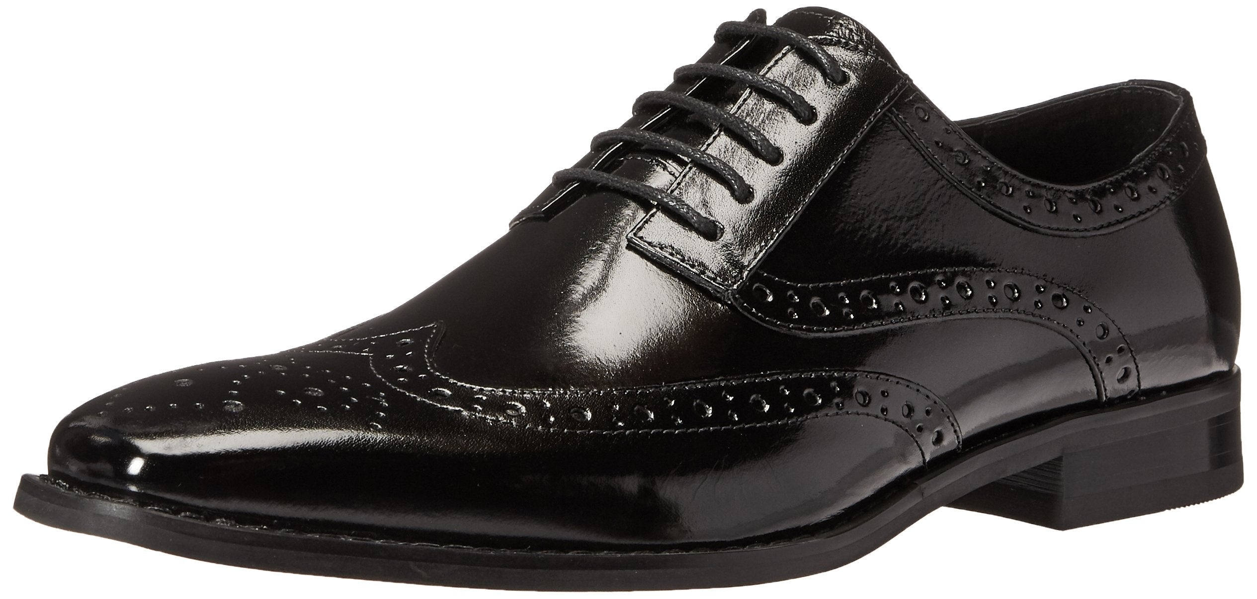 STAcY ADAMS Mens Tinsley-Wingtip Oxford, Black, 12