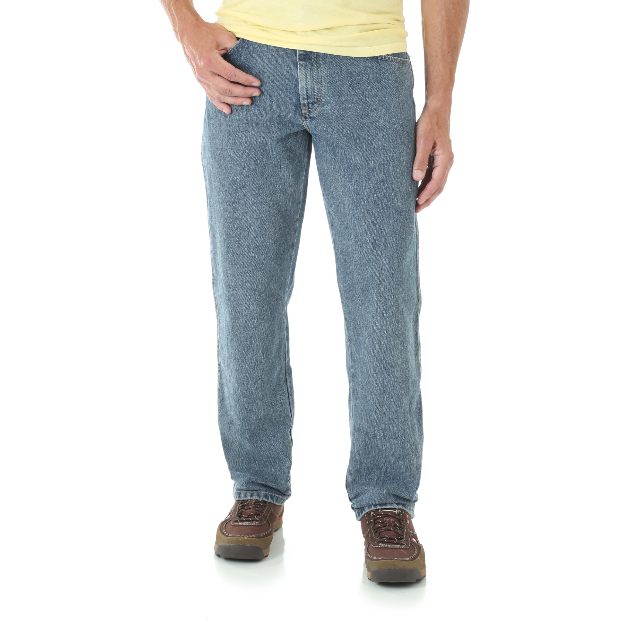 Wrangler mens Relaxed Fit Jeans, Grey Indigo, 42W x 34L US