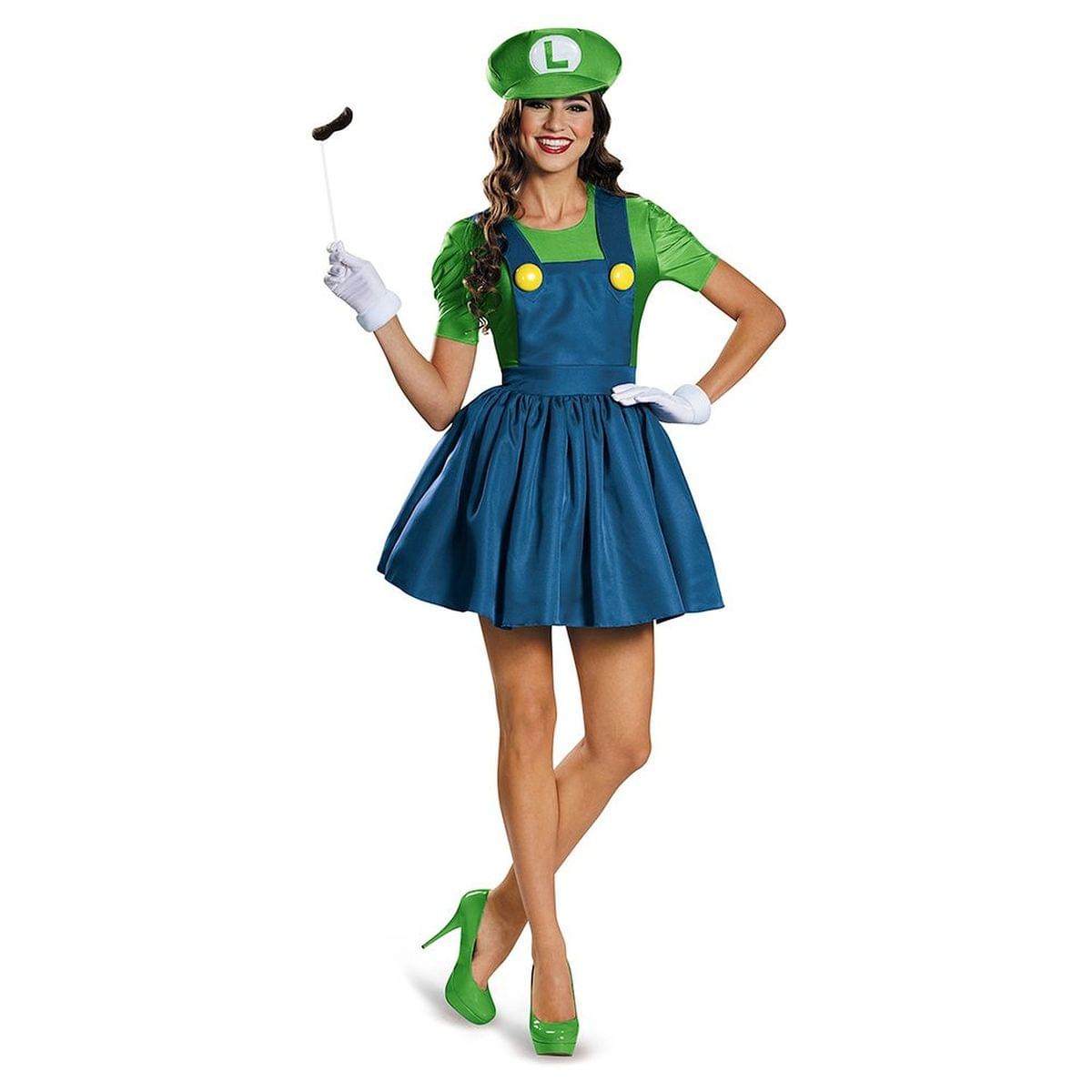 Nintendo Super Mario Bros Women's Luigi Costume Dress X-Large 18-20
