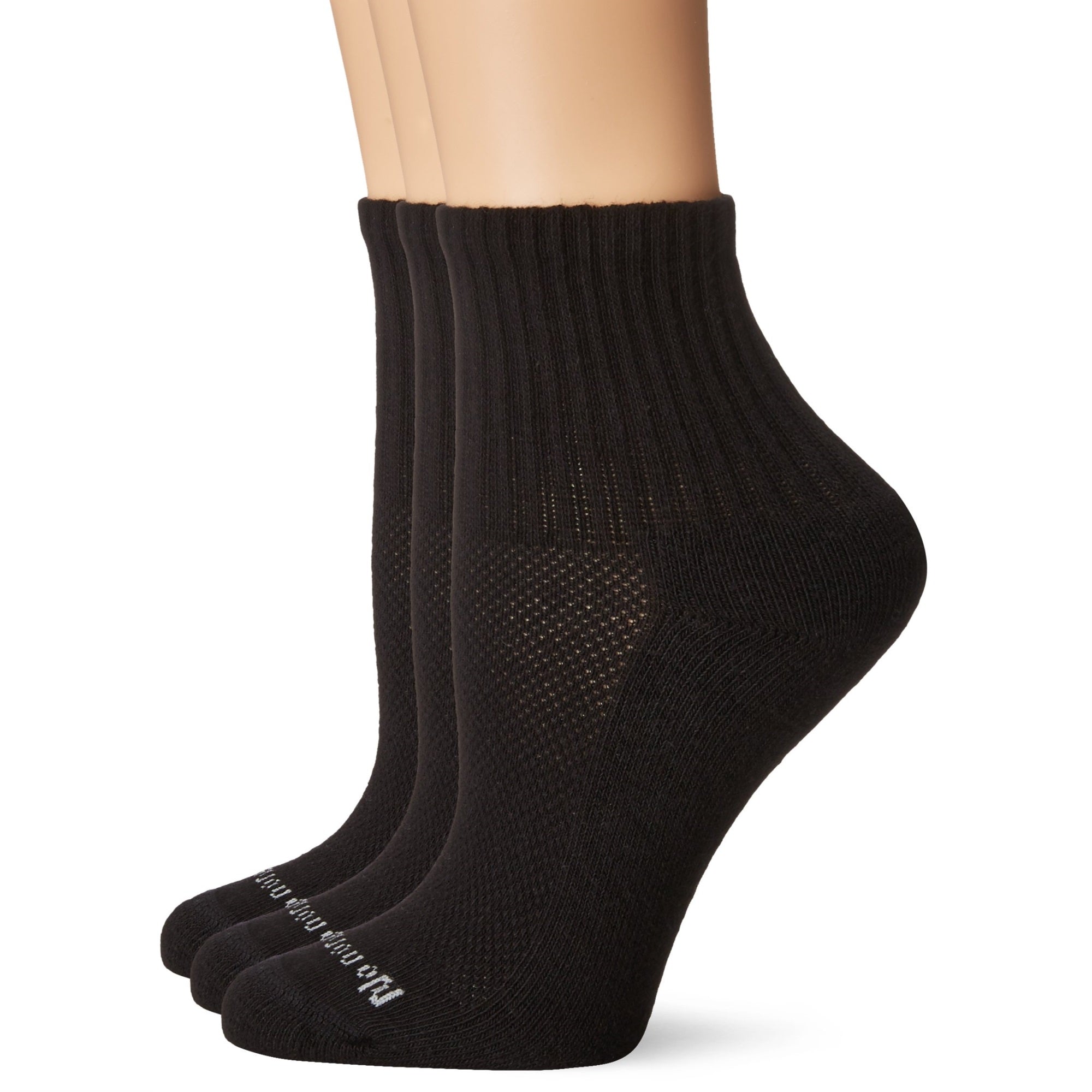 No nonsense Womens Soft & Breathable Cushioned Mini Crew Socks, Black, 4-10