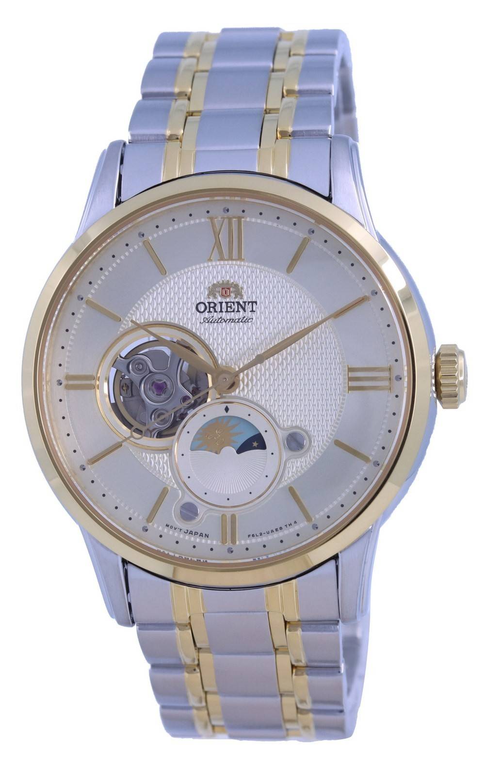 Orient Classic Sun Moon Open Heart Automatic RA-AS0007S10B Men's Watch