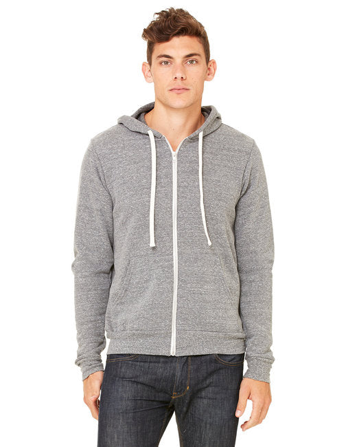 Unisex Triblend Sponge Fleece Full-Zip Hoodie - cHAR BLK TRIBLND - XS(D0102H78EJJ)